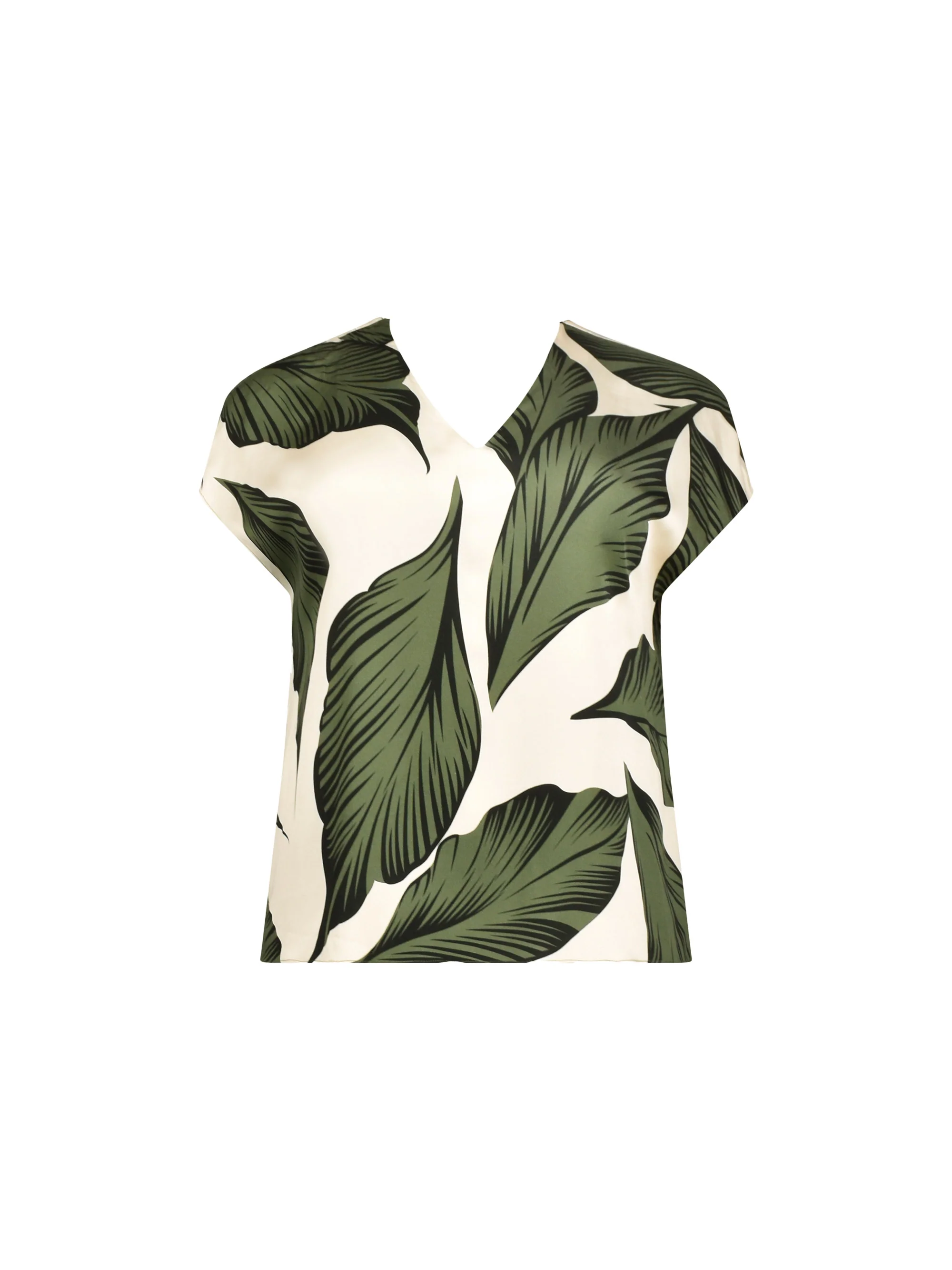 Khaki Palm Print Grown On Sleeve Tee - Image 4