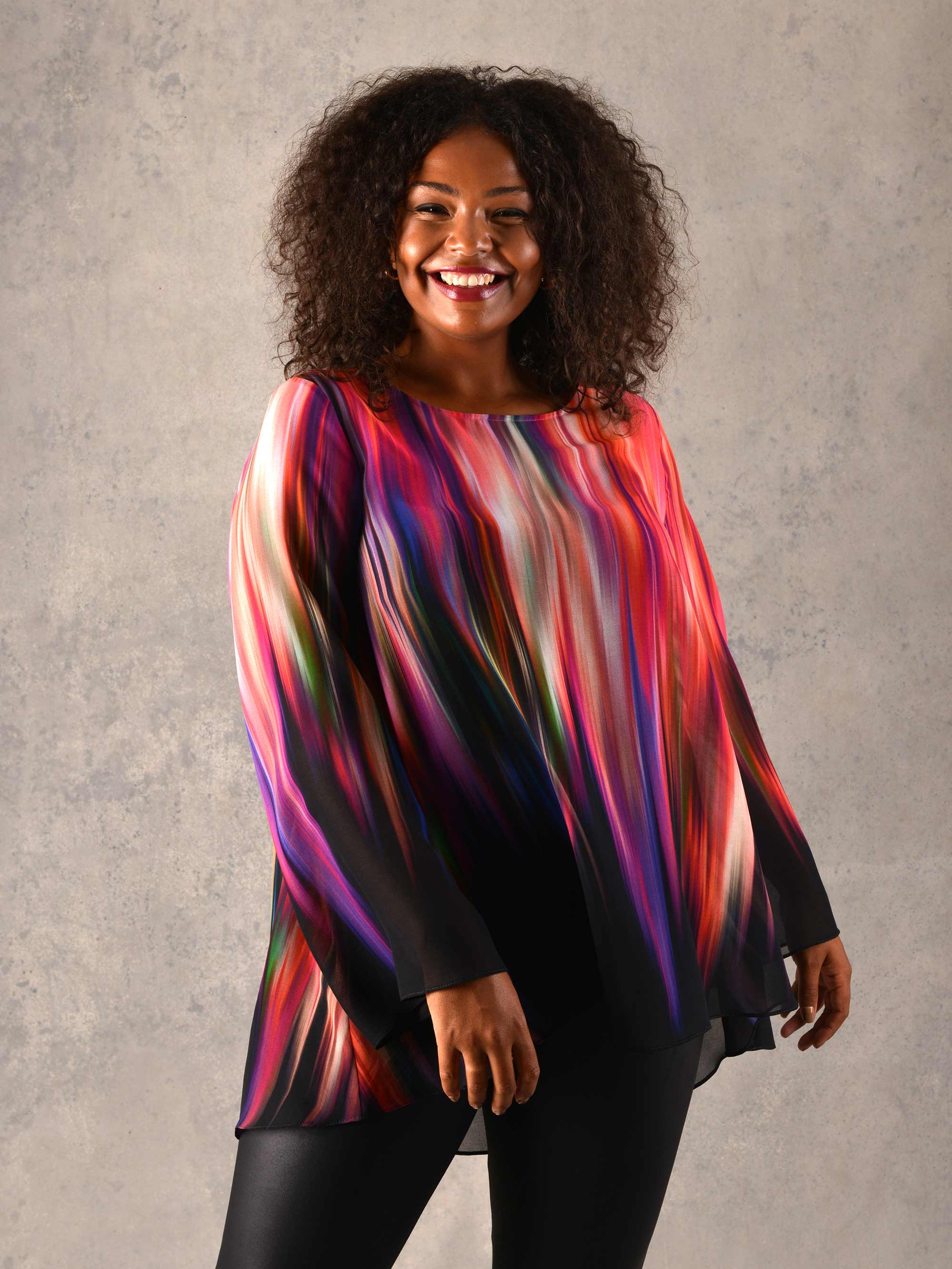 Ombre High Low Chiffon Blouse - Image 6