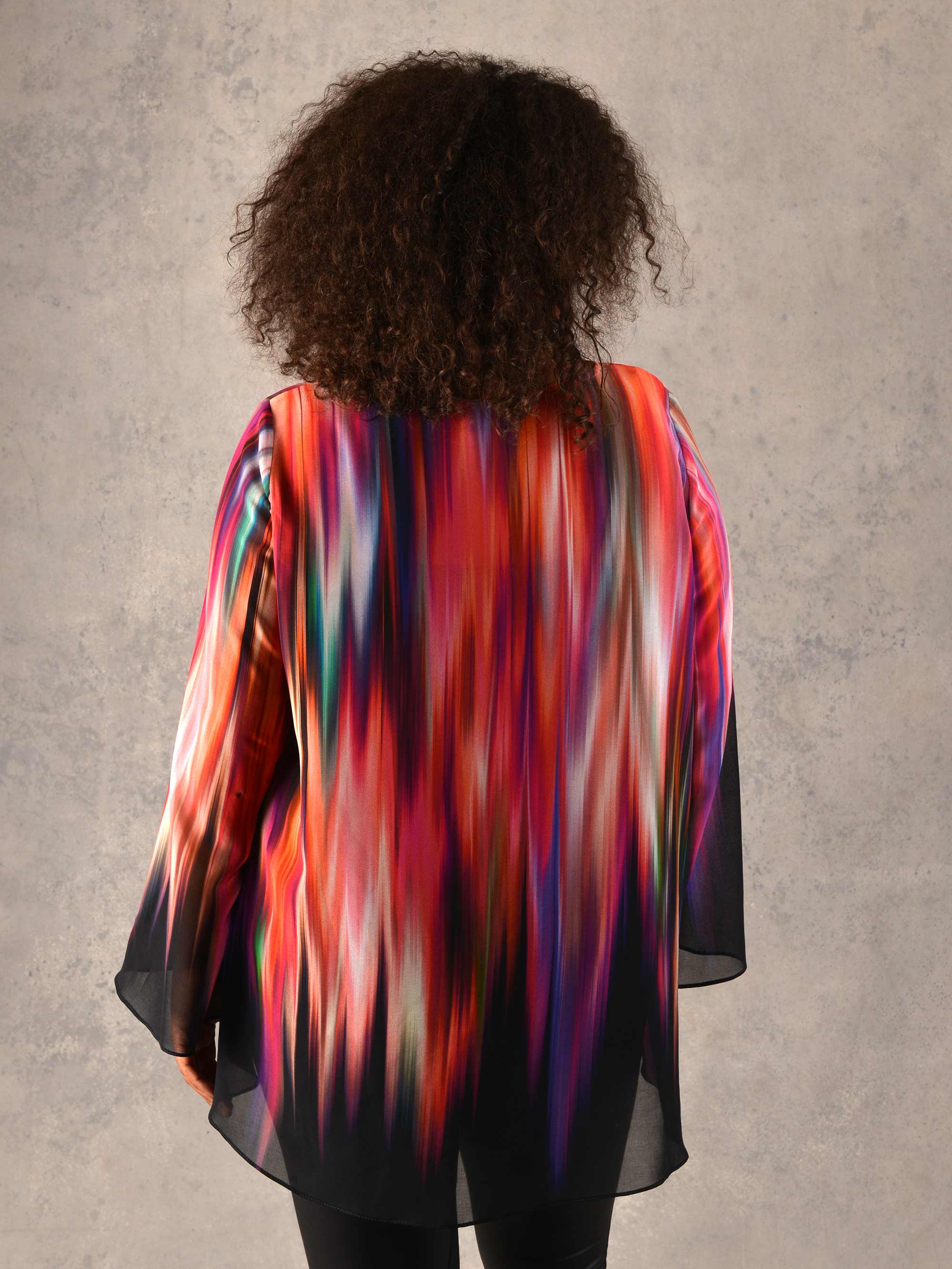 Ombre High Low Chiffon Blouse - Image 7