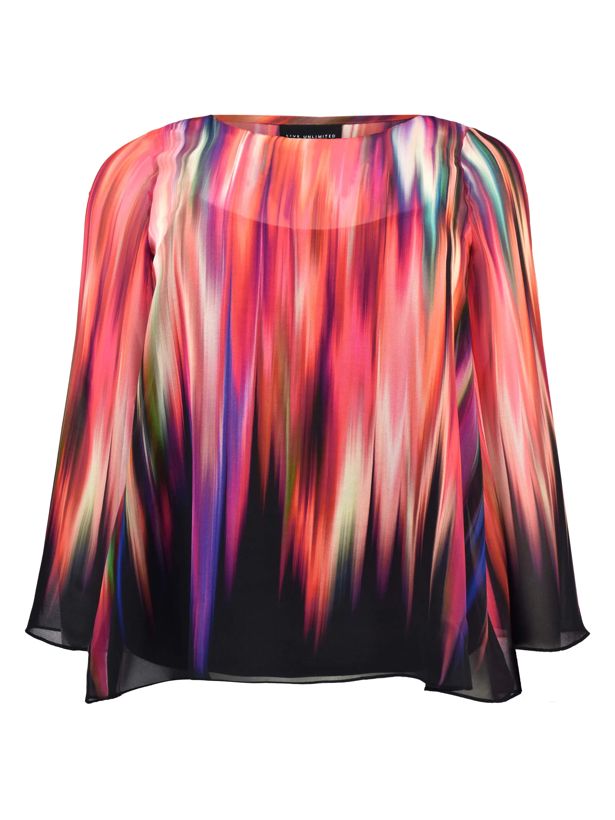 Ombre High Low Chiffon Blouse - Image 8