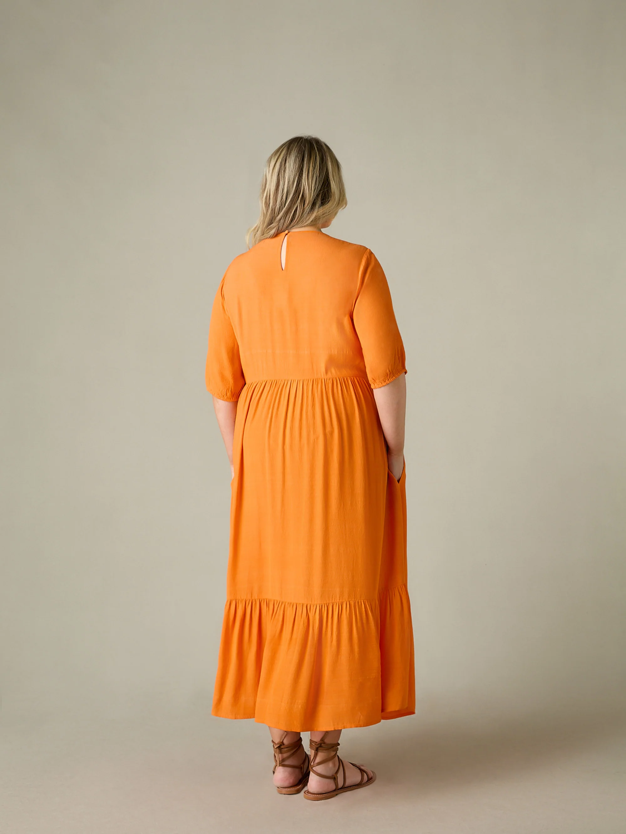 Orange Smock Midi Dress - Image 7