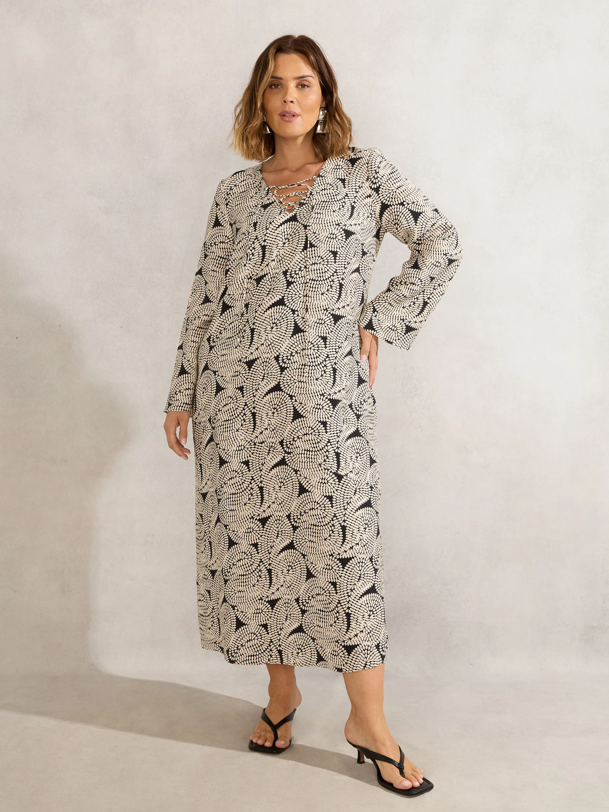 Paisley Tie Front Midi Dress - Image 2