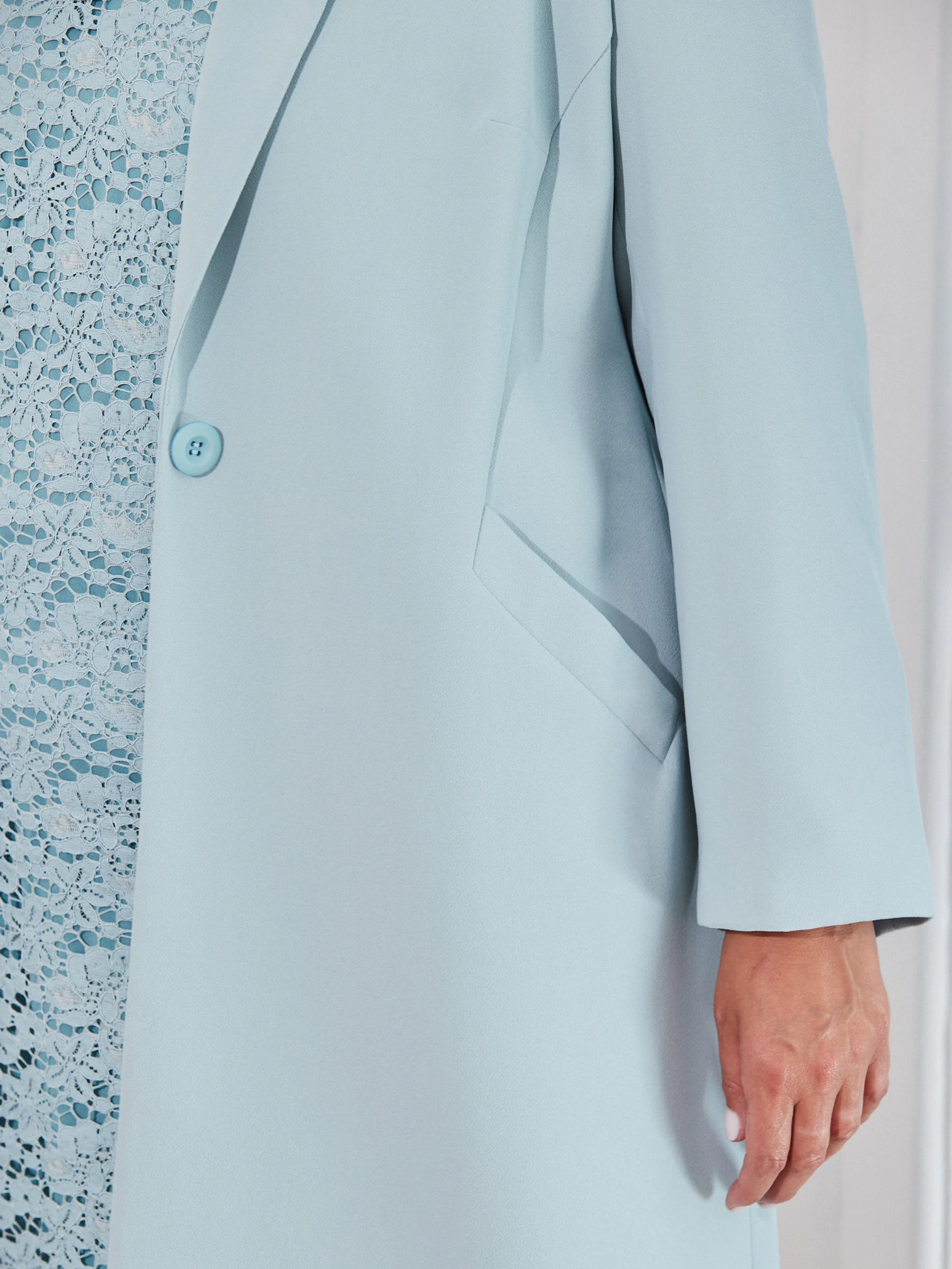 Pale Blue Longline Tailored Jacket - Image 3