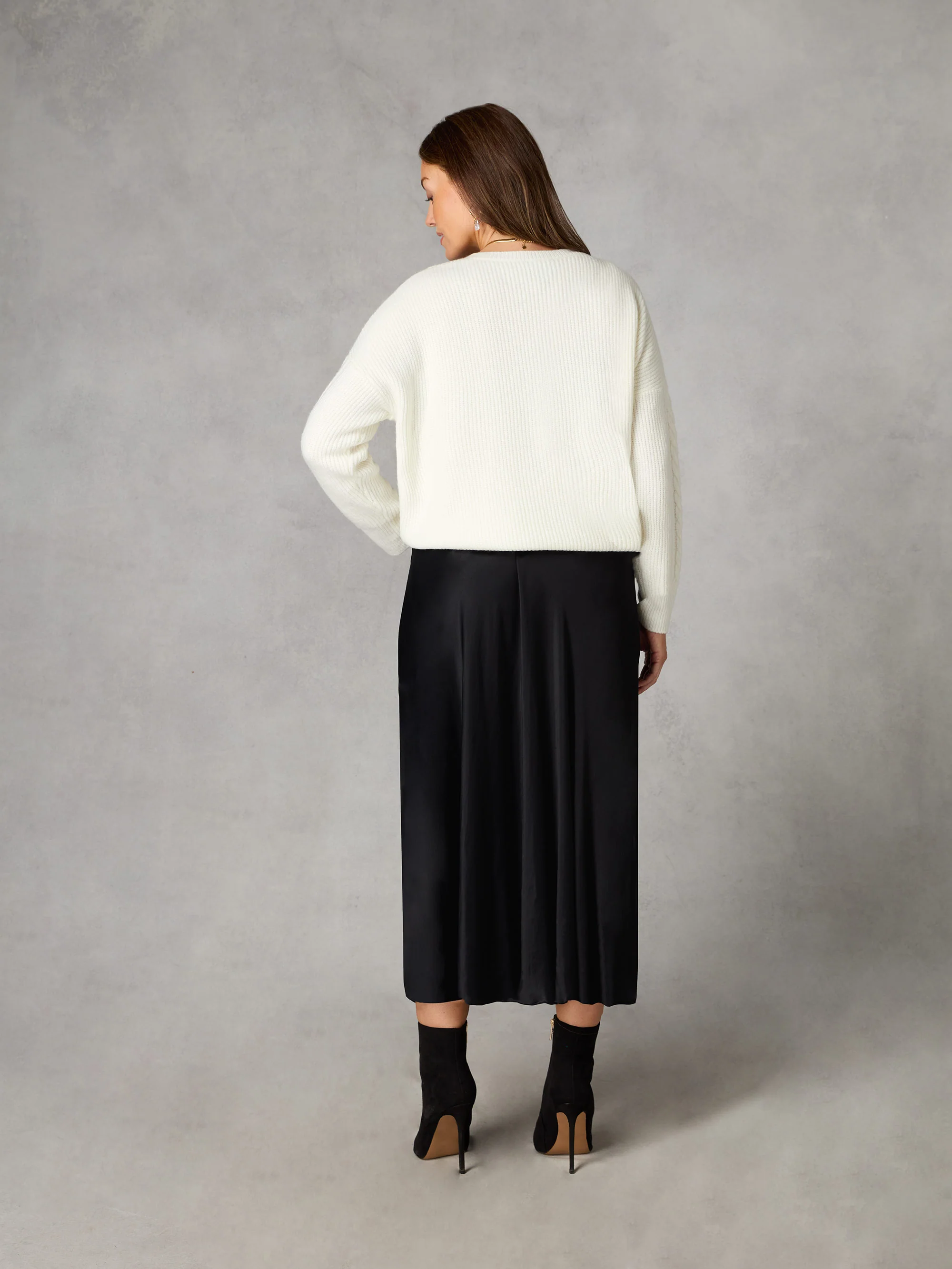 Petite Black Bias Cut Skirt - Image 3