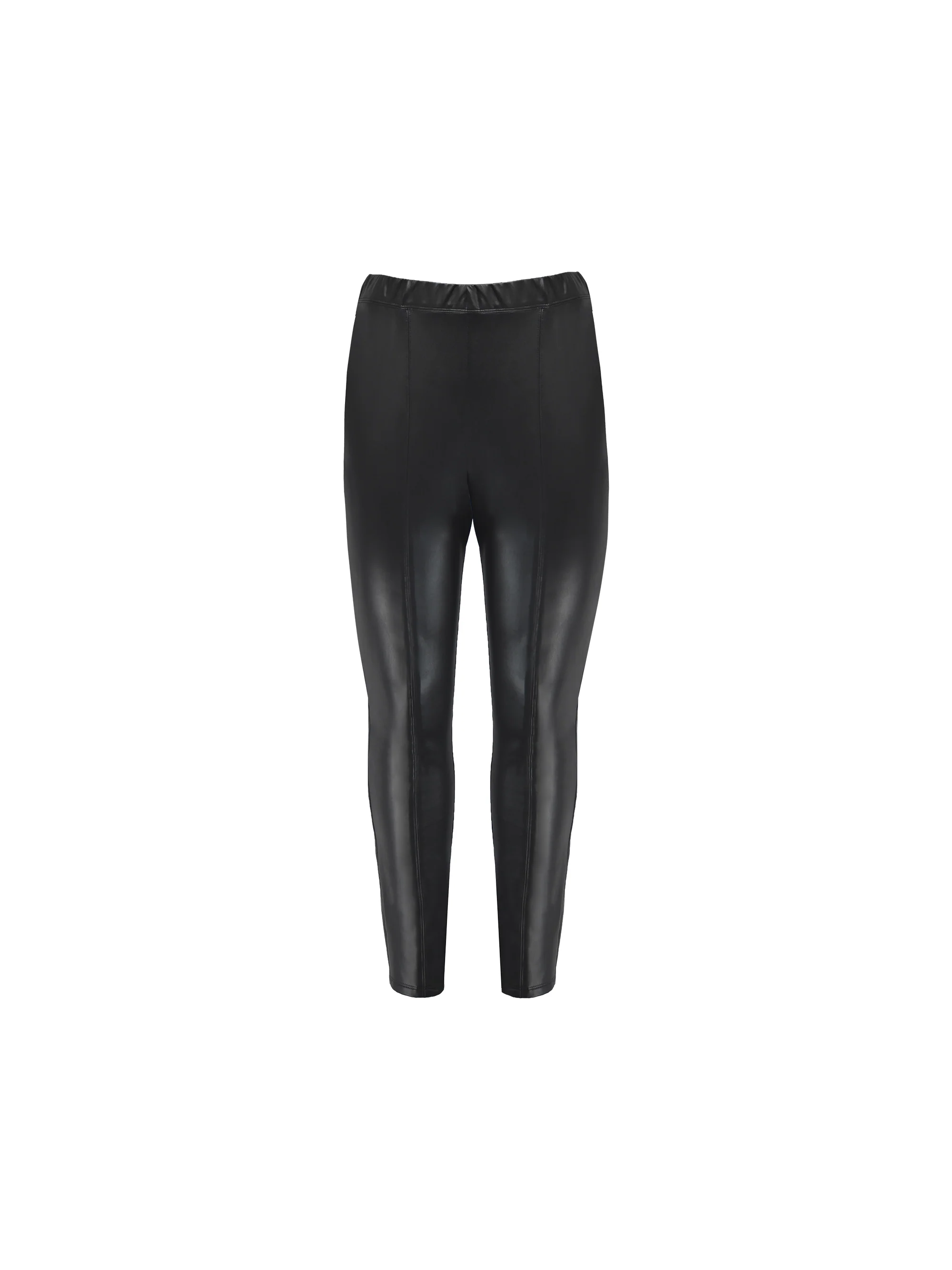 Petite Black Faux Leather Straight Leg Trousers - Image 4