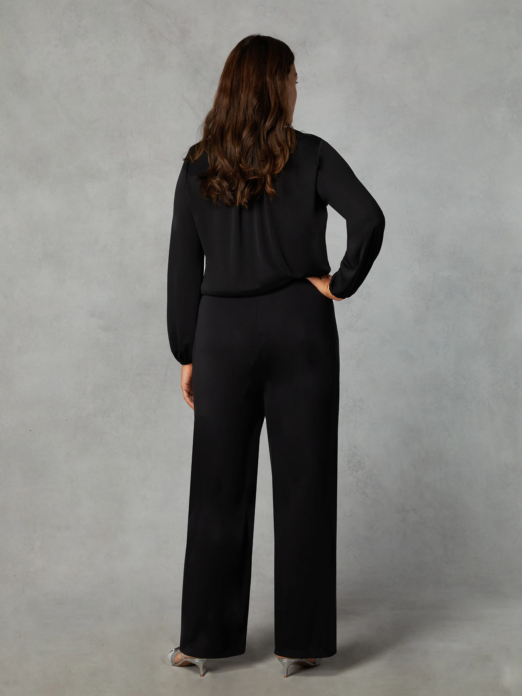 Petite Black Jersey Bootleg Trousers - Image 3