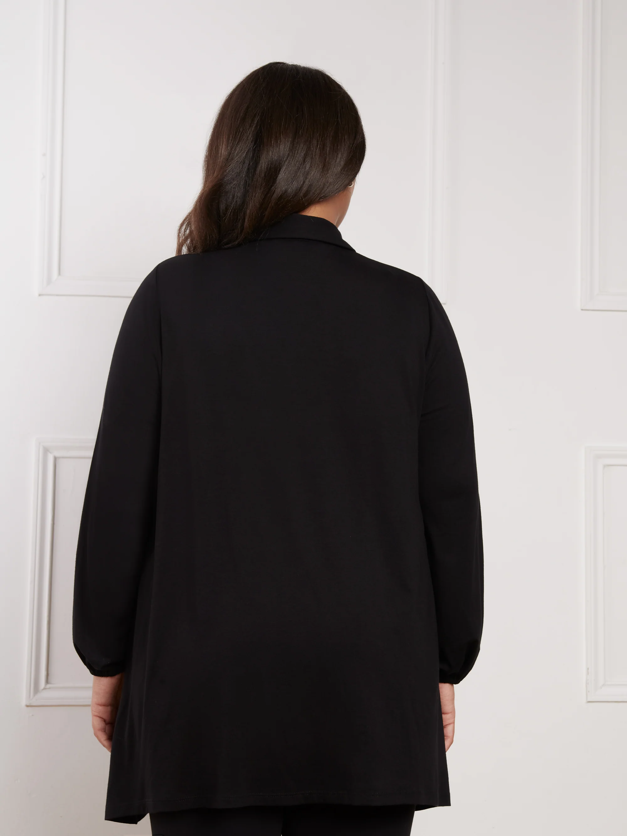 Petite Black Jersey Hanky Hem Shirt - Image 3