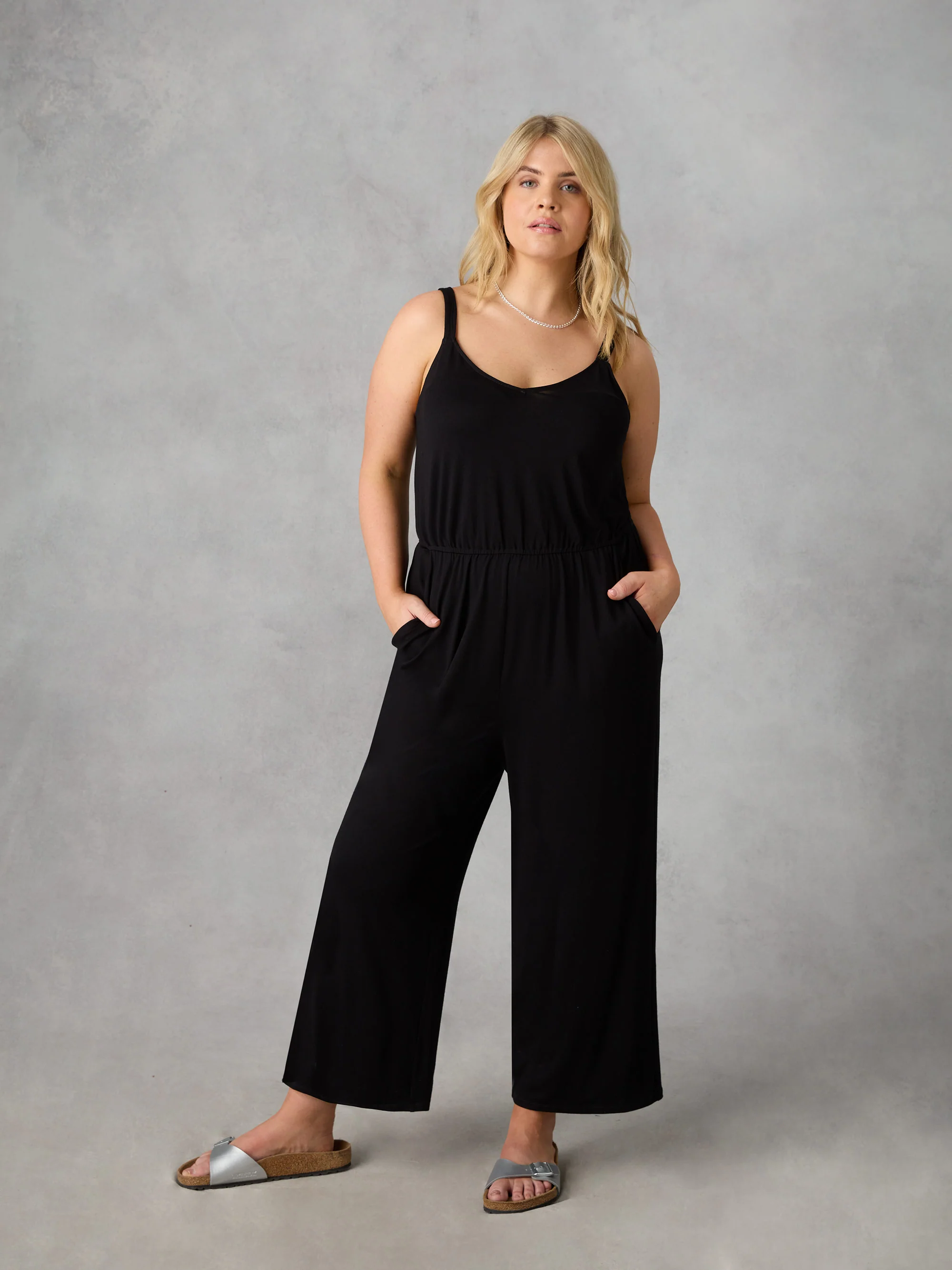 Petite Black Jersey Jumpsuit - Image 4