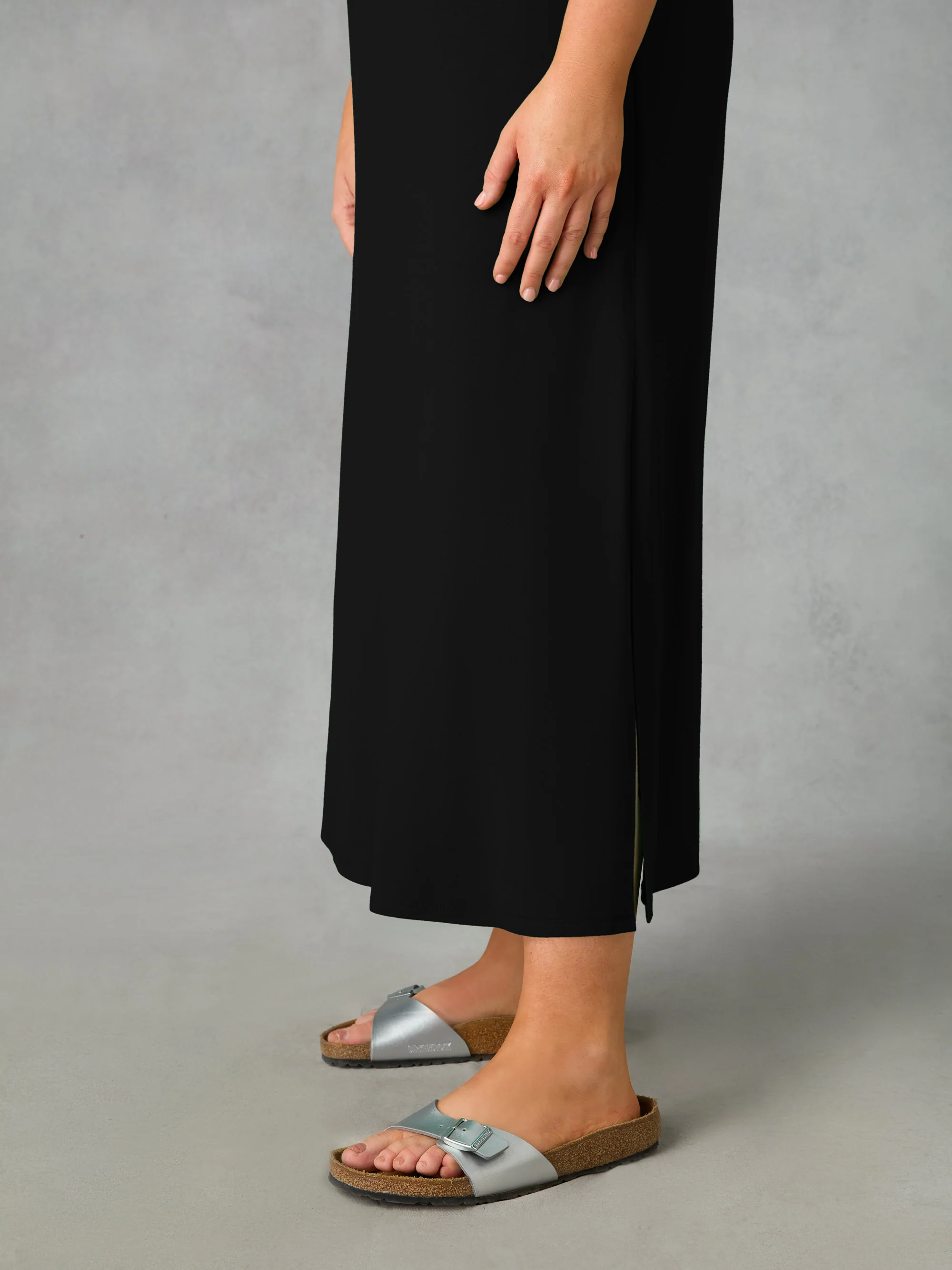 Petite Black Jersey Midaxi T-Shirt Dress - Image 6