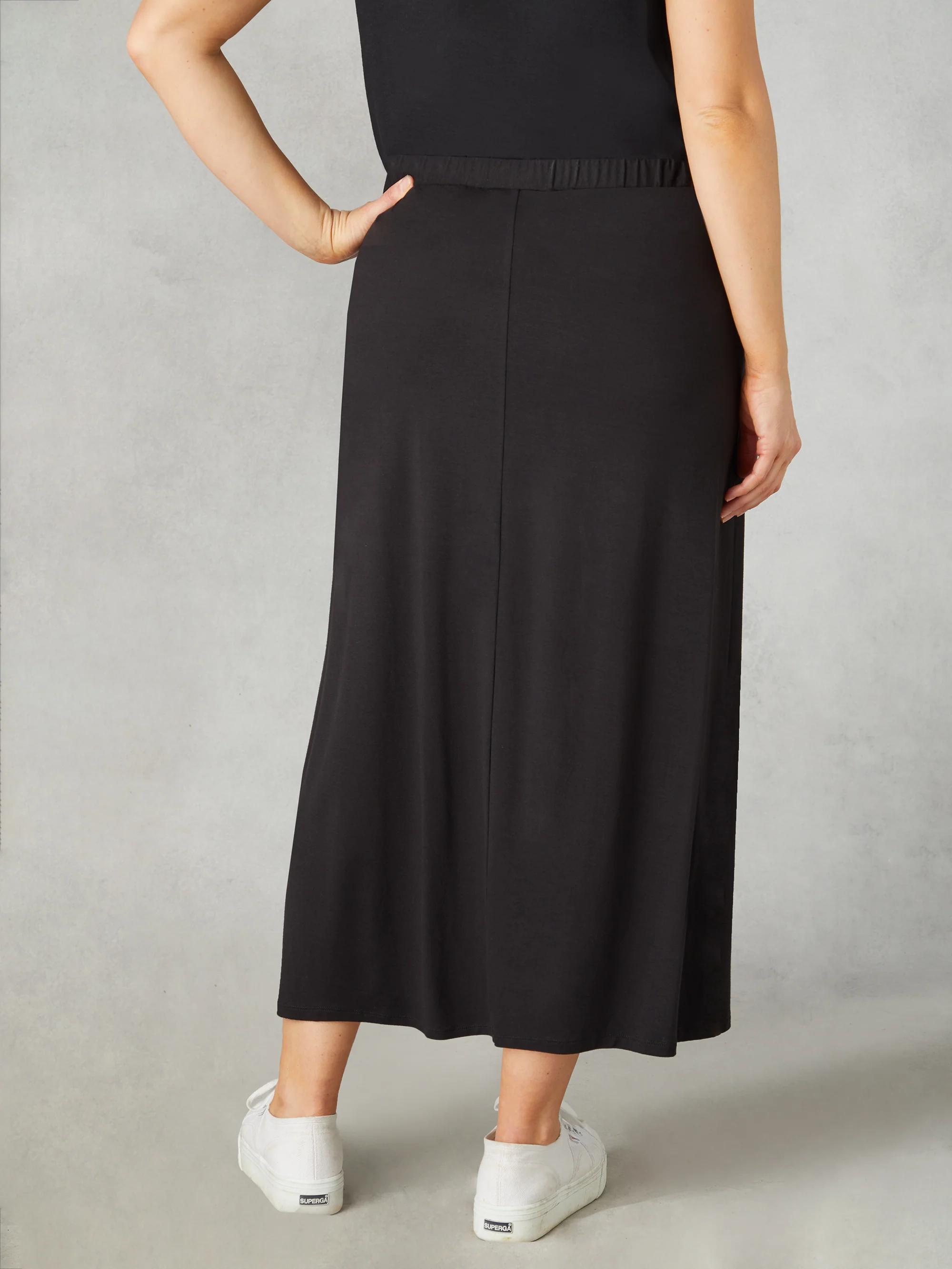 Petite Black Jersey Midi Skirt - Image 4