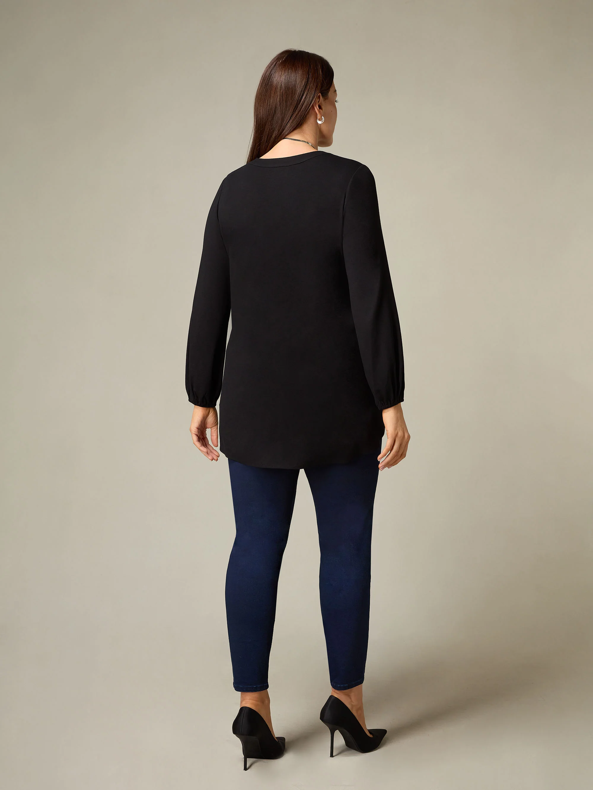 Petite Black Jersey Relaxed Tunic - Image 3
