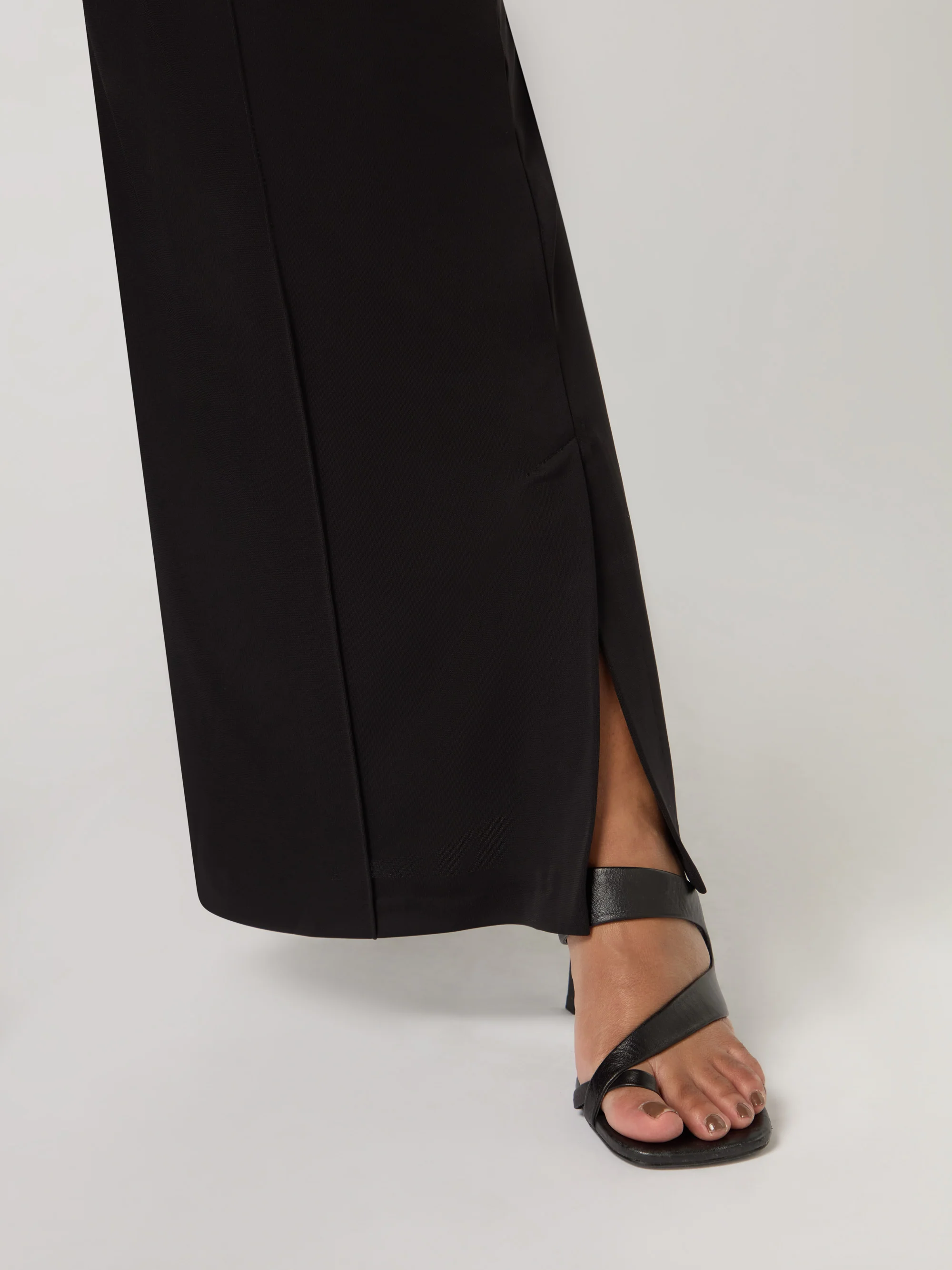 Petite Black Jersey Seam Detail Trouser - Image 3