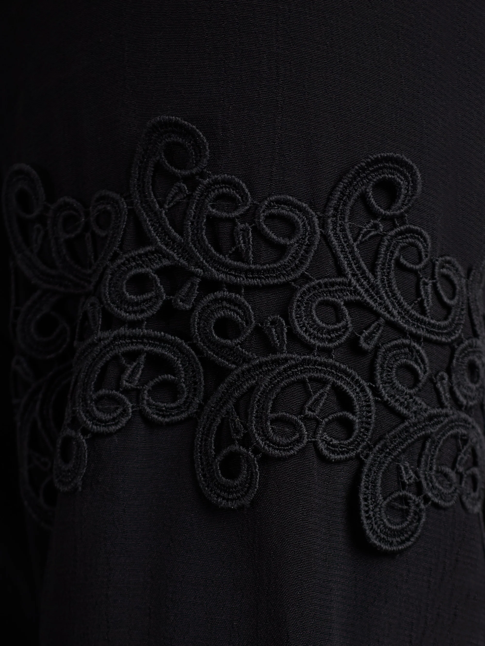Petite Black Lace Detail Long Sleeve Top - Image 4