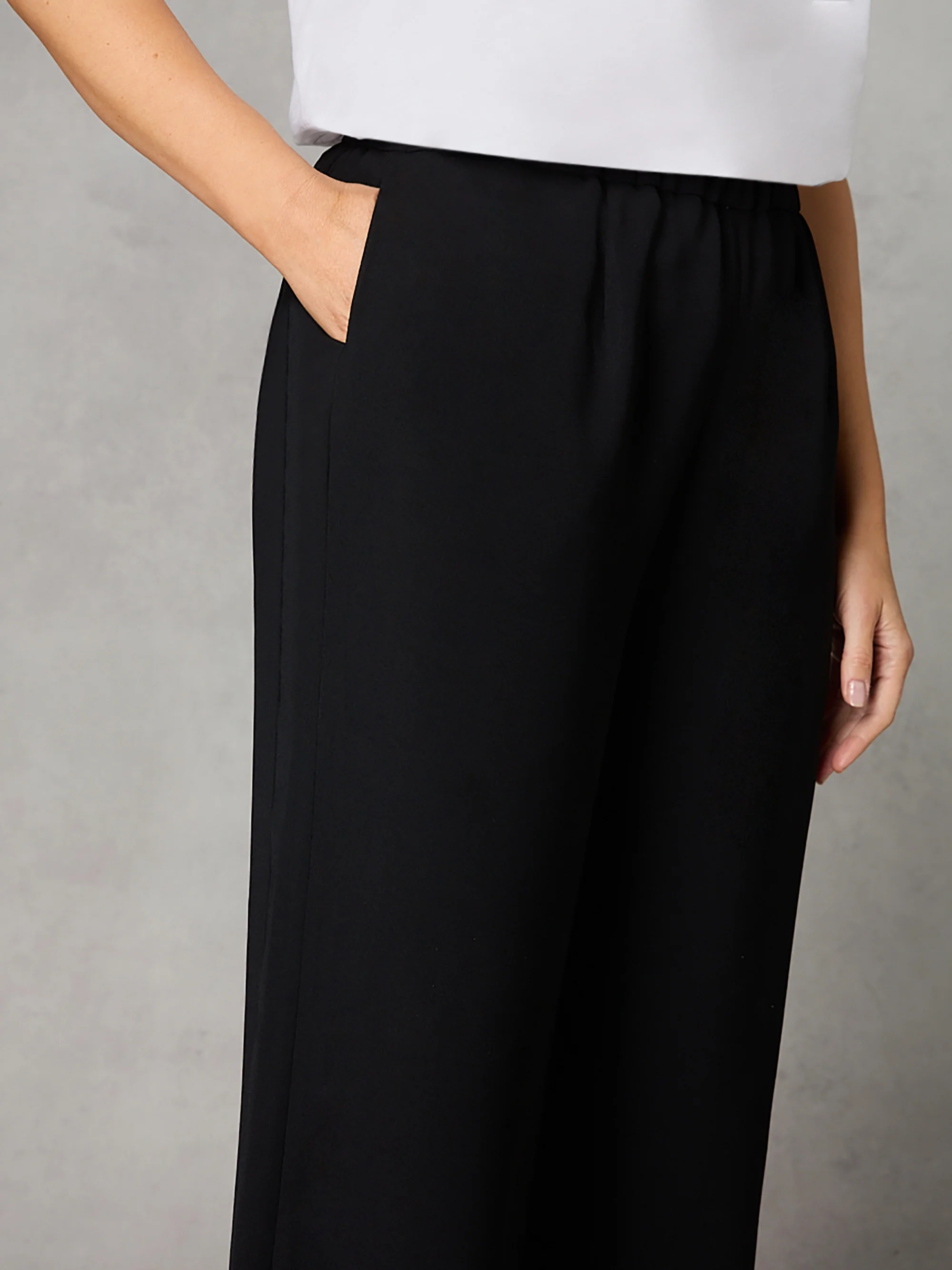Petite Black Side Stripe Trousers - Image 2