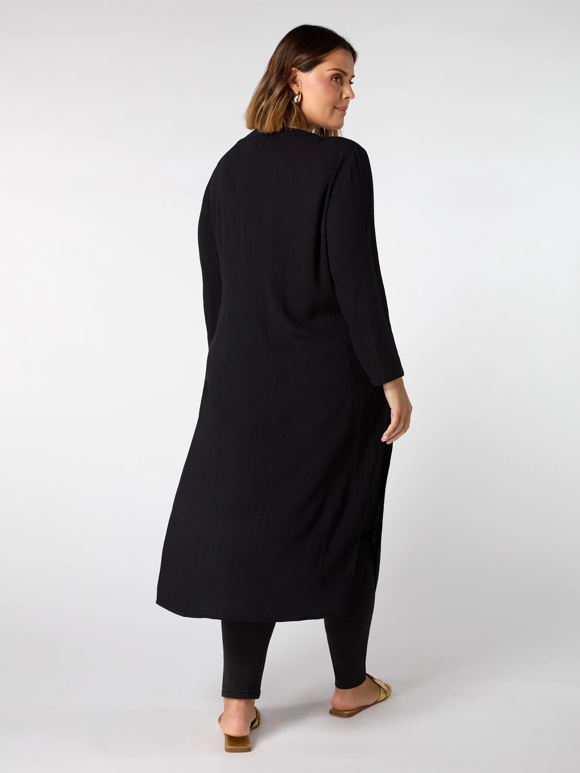 Petite Black Split Front Tunic - Image 4