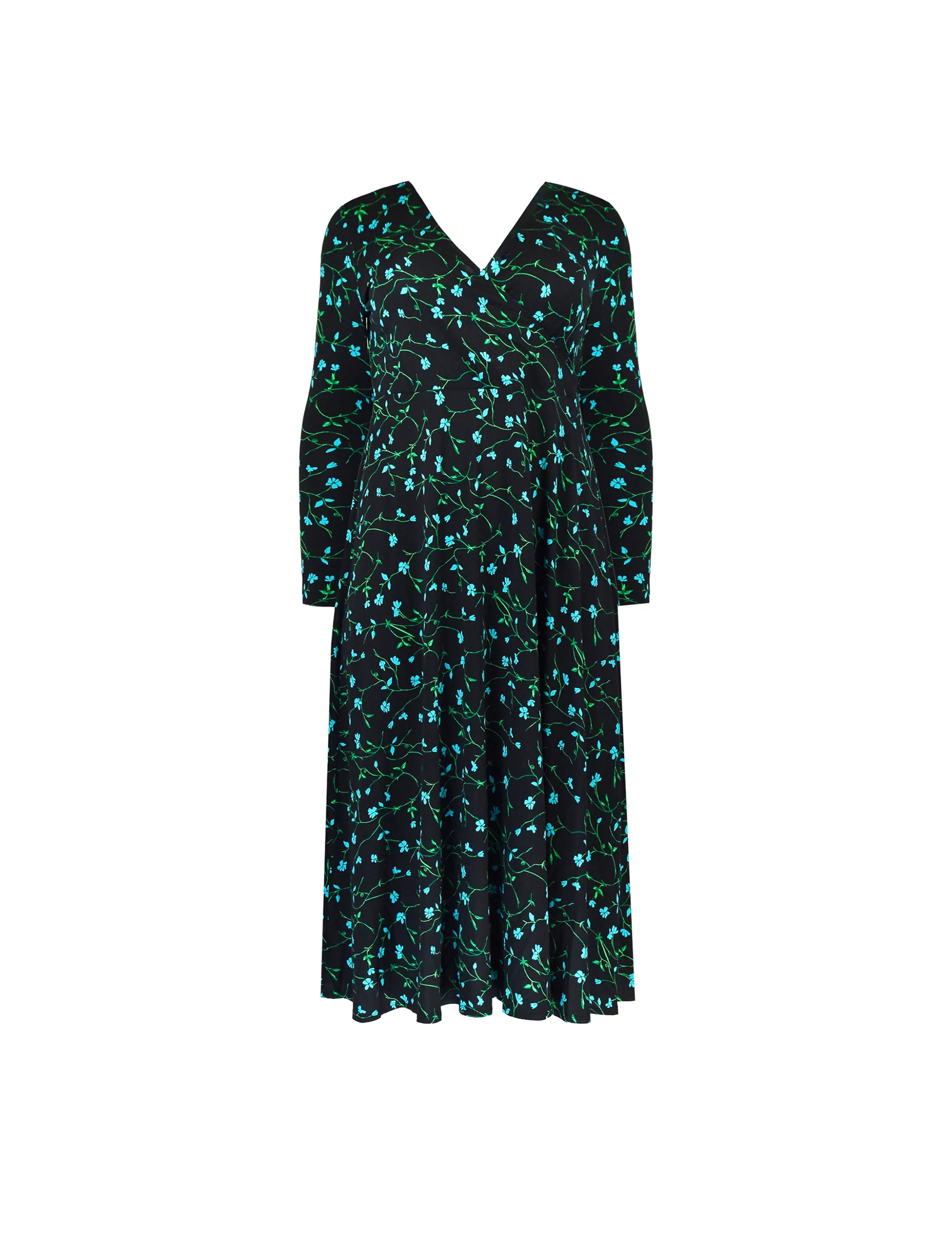 Petite Blue Ditsy Print Jersey Wrap Dress - Image 5