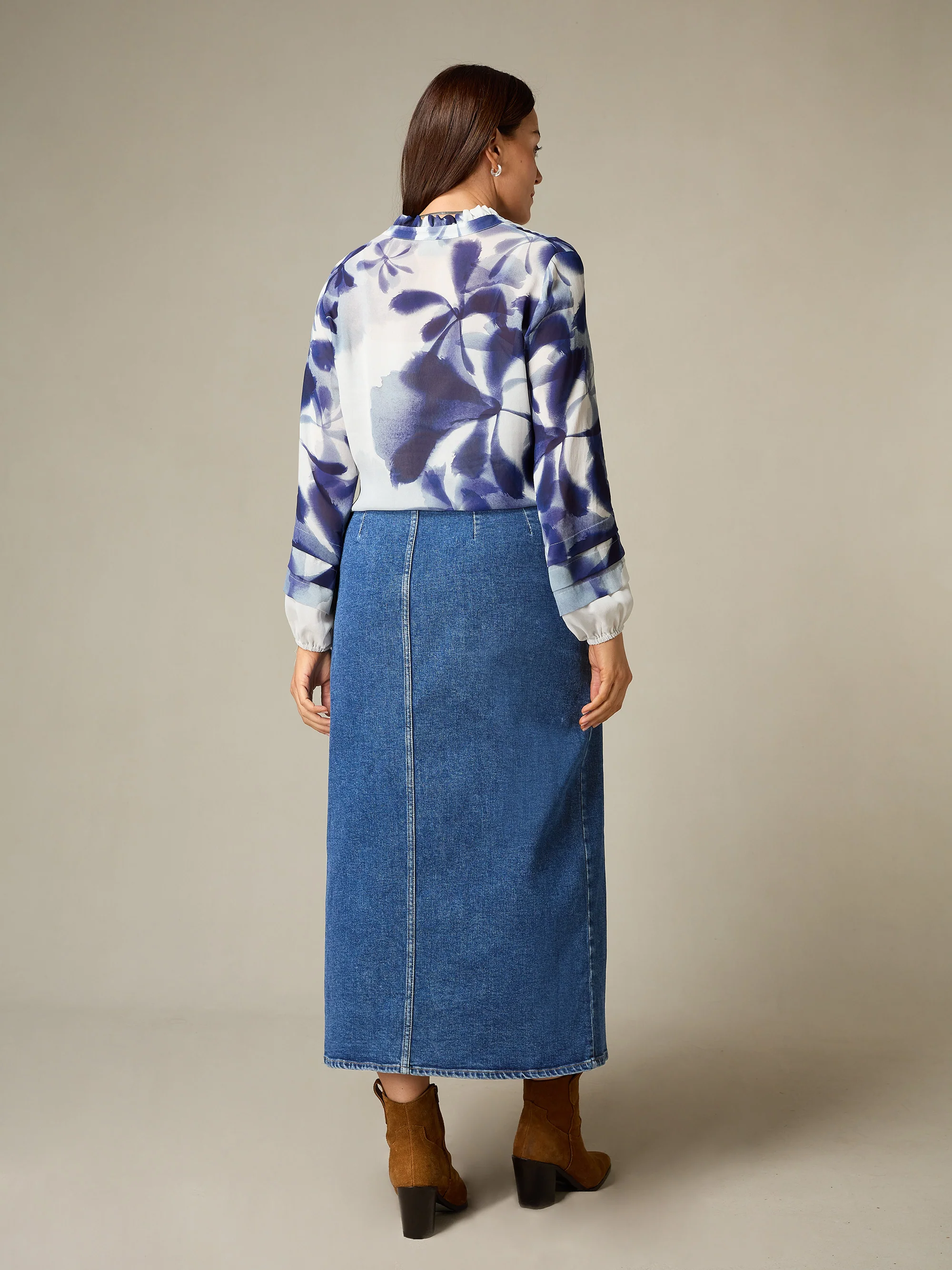 Petite Denim Midi Skirt - Image 3