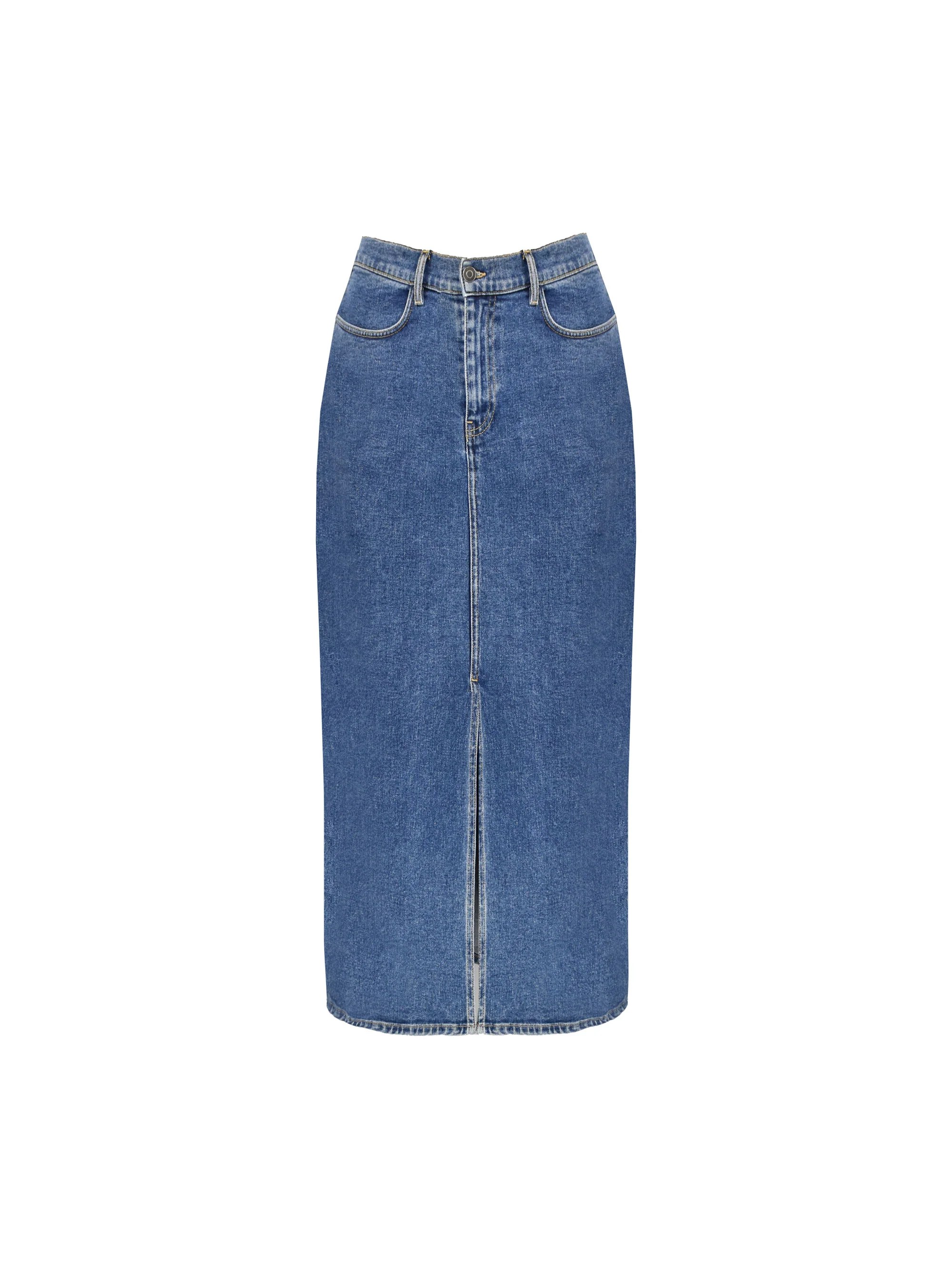 Petite Denim Midi Skirt - Image 5