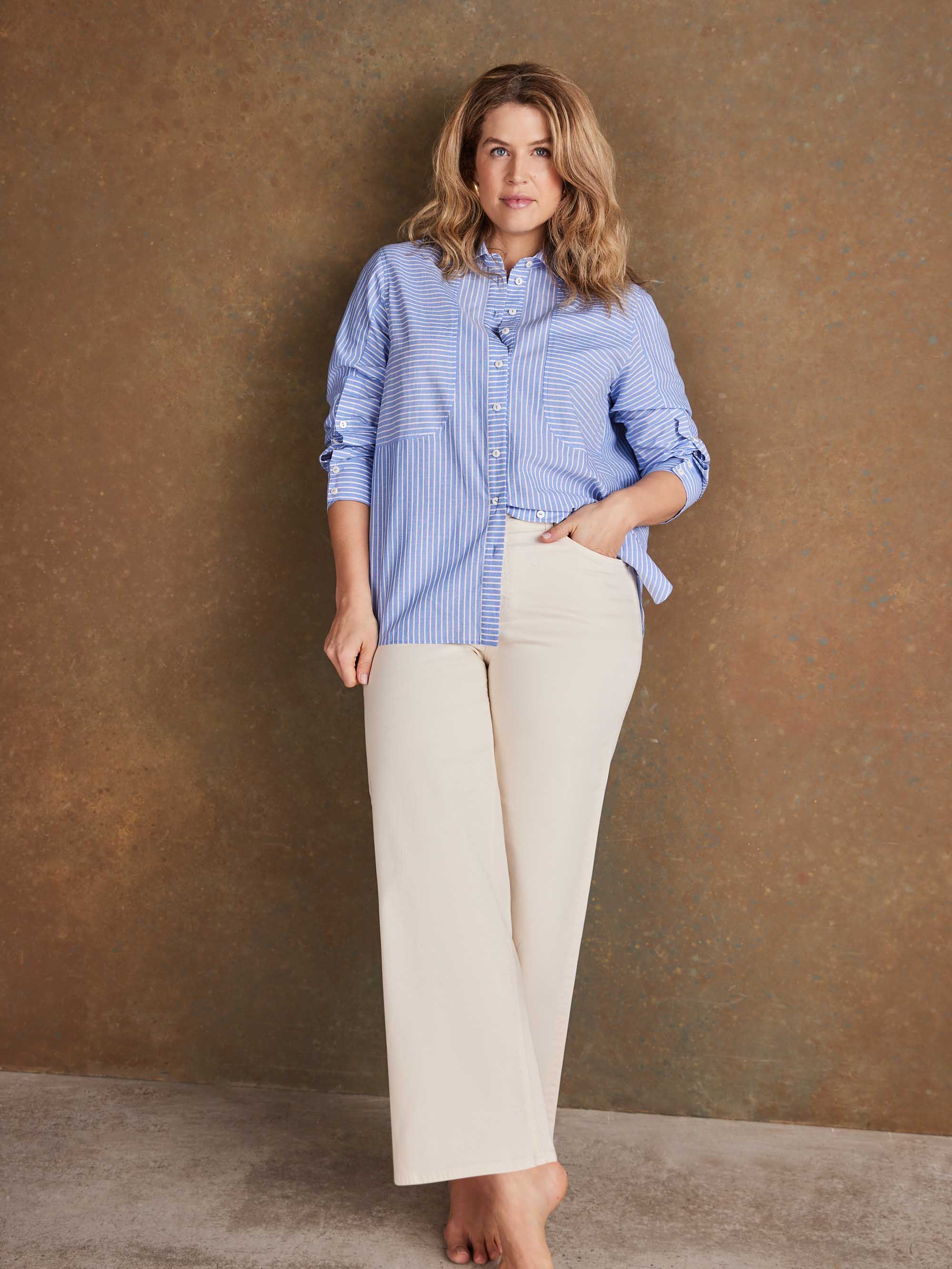 Ecru Wide Leg Jeans - Image 7