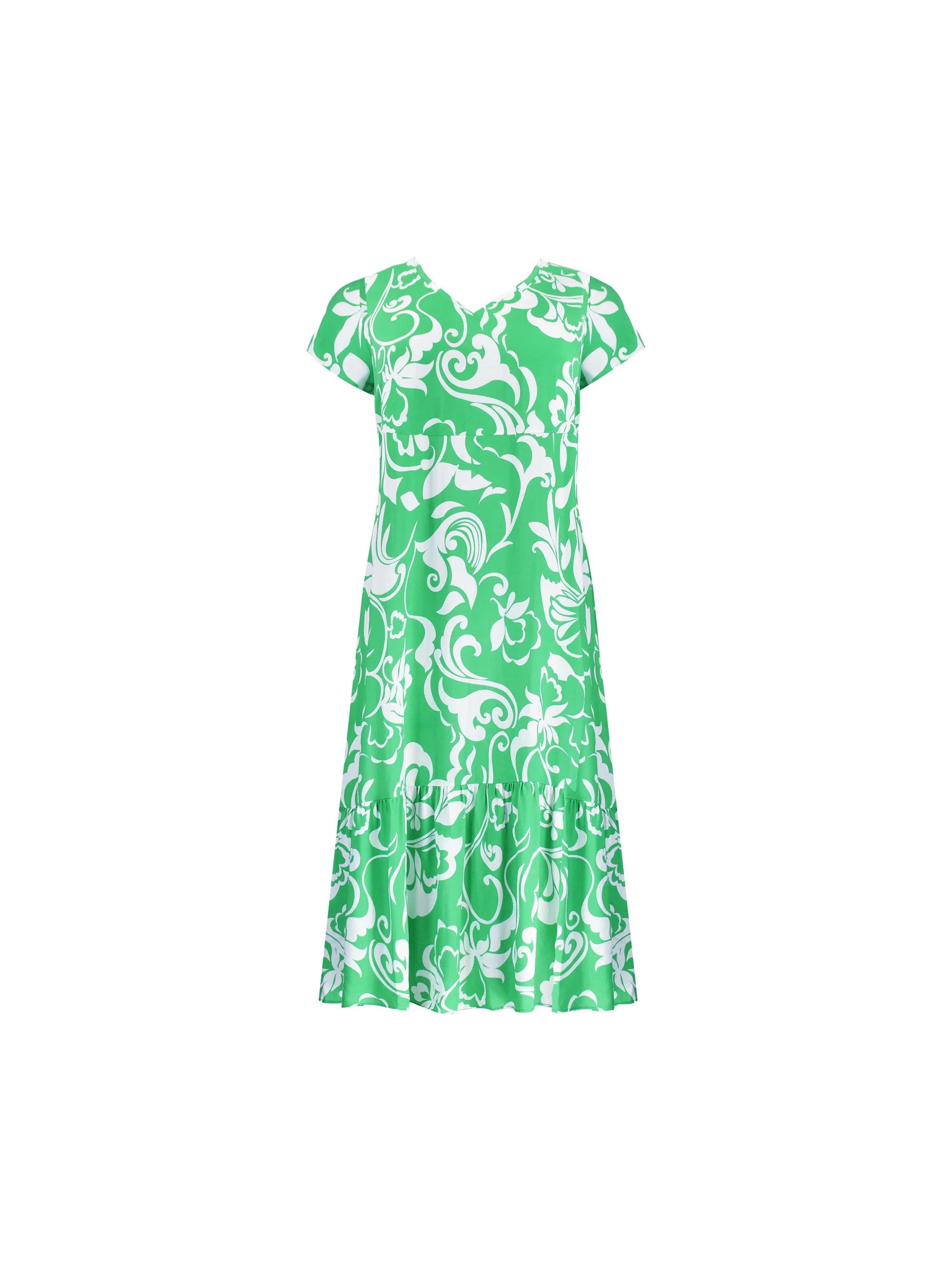 Petite Green Paisley Print V-Neck Dress - Image 5