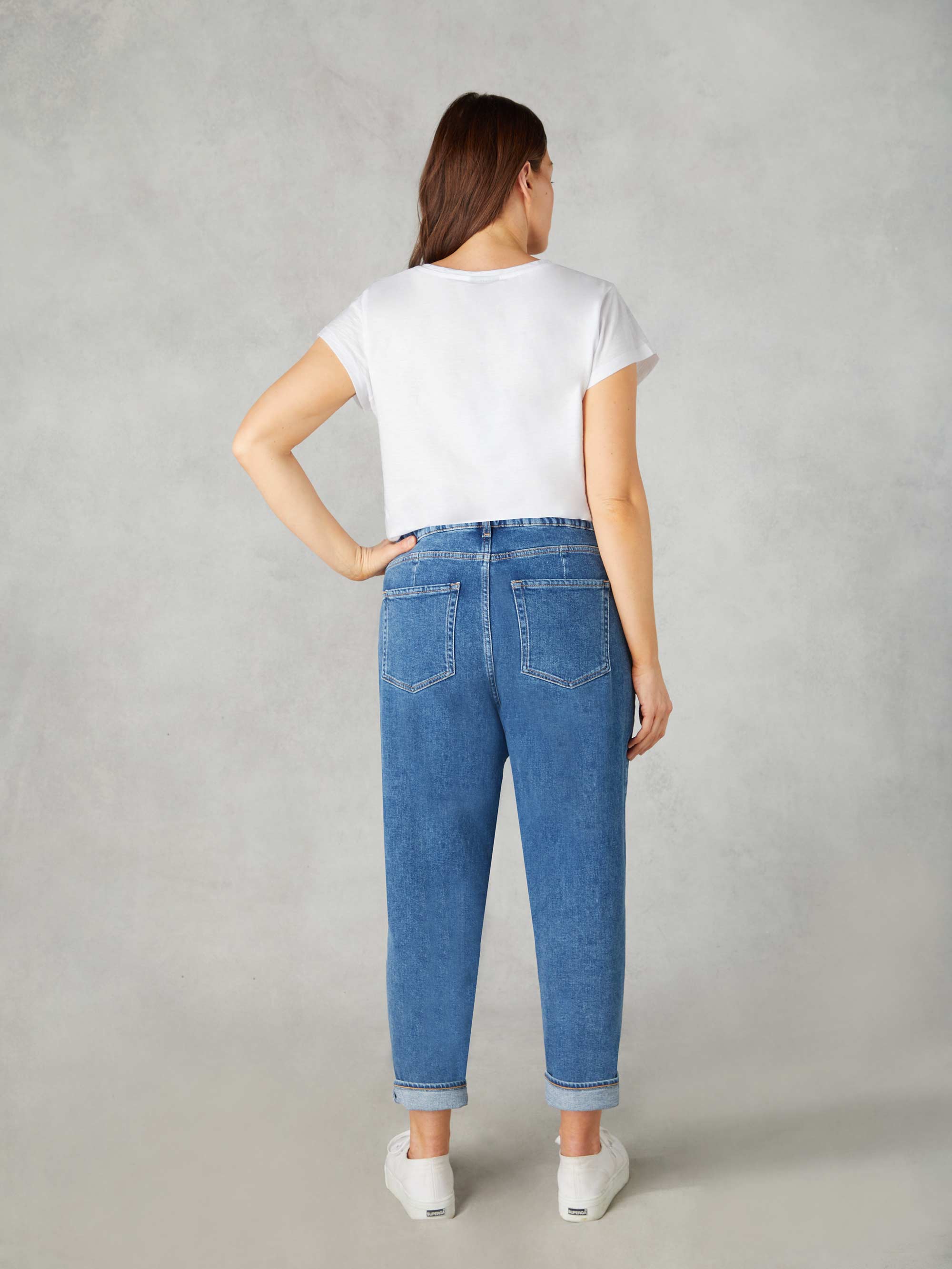 Petite Mid Blue Mom Comfort Jeans - Image 4