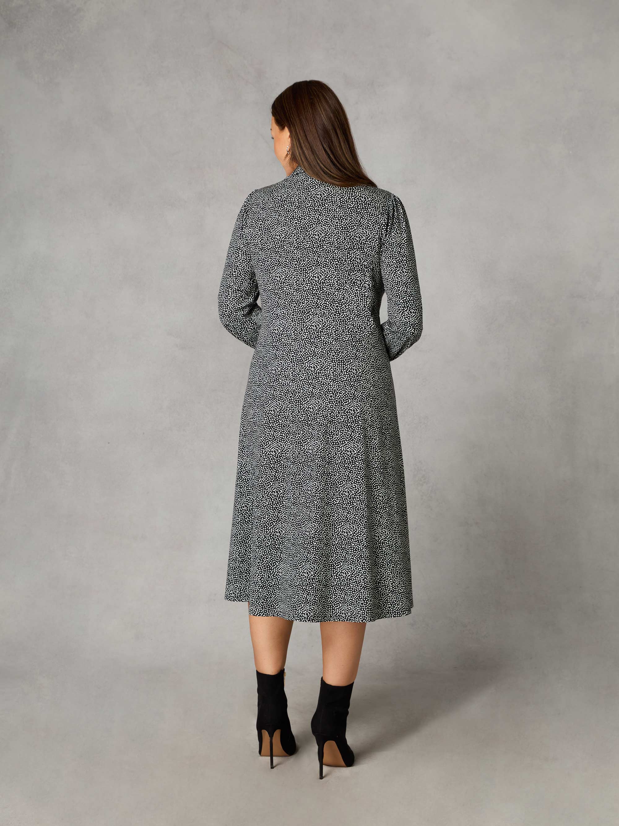 Petite Mono Dash Print Jersey Shirt Dress - Image 3