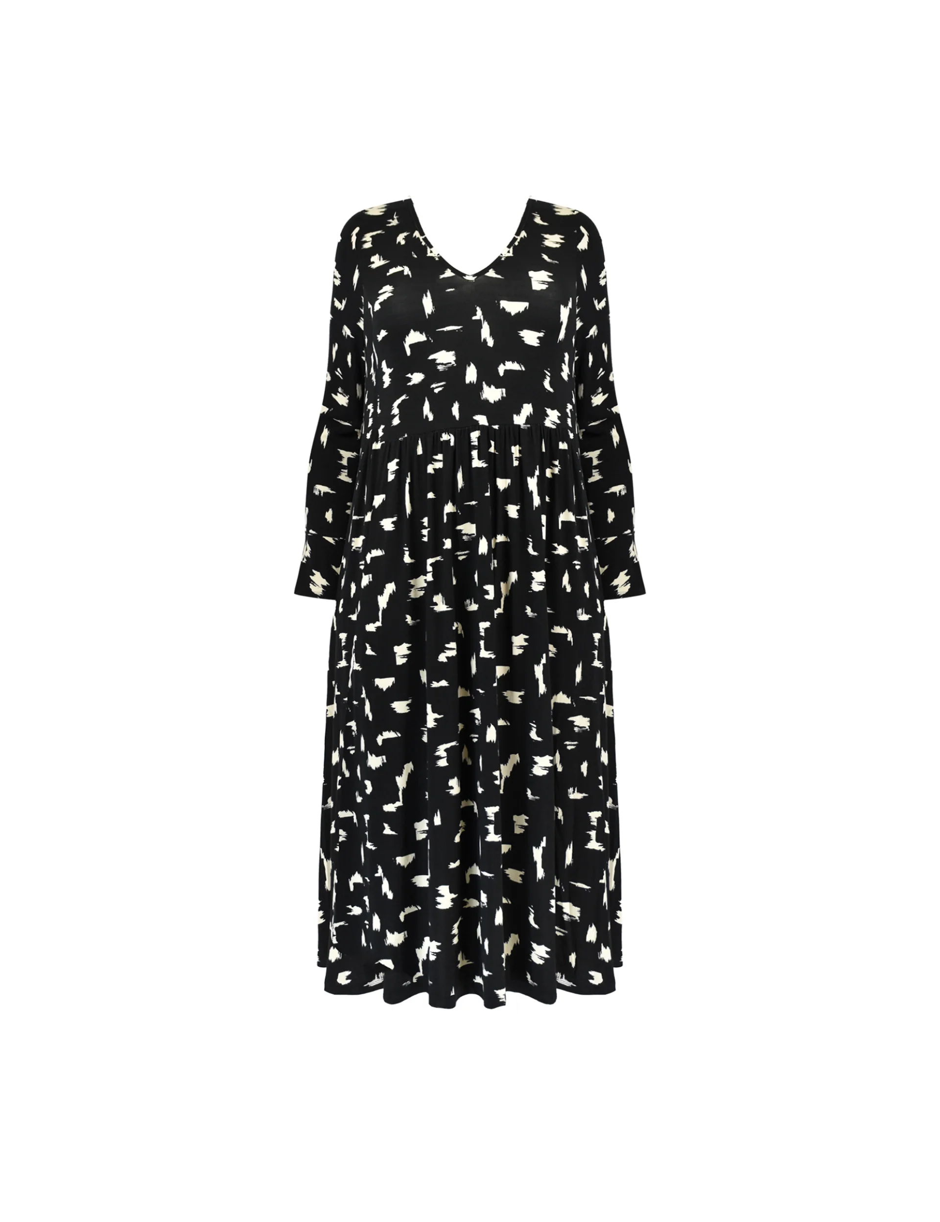Petite Mono Smudge Print Jersey Midi Dress - Image 4