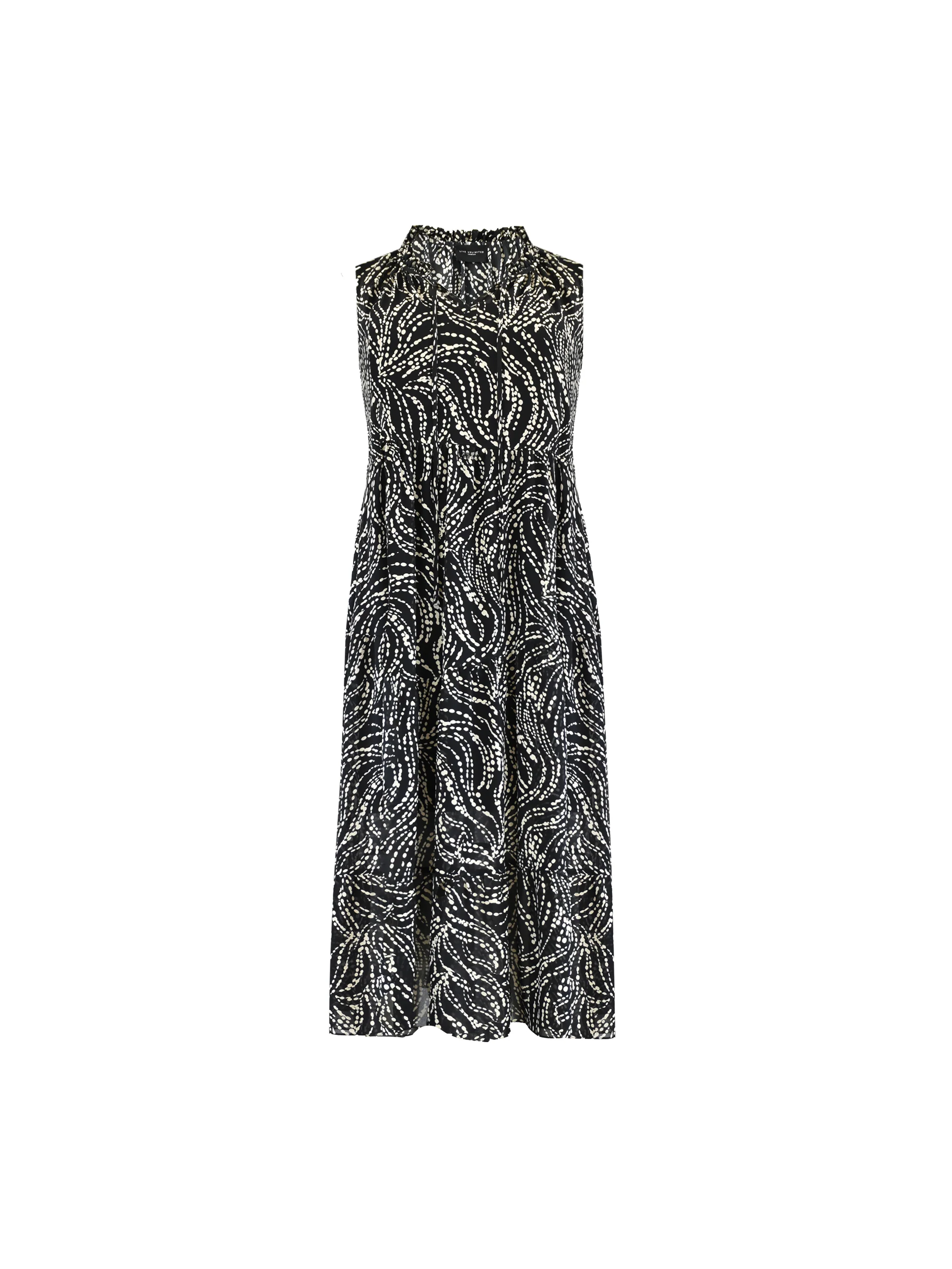 Petite Mono Spot Print Ruffle Maxi Dress - Image 5