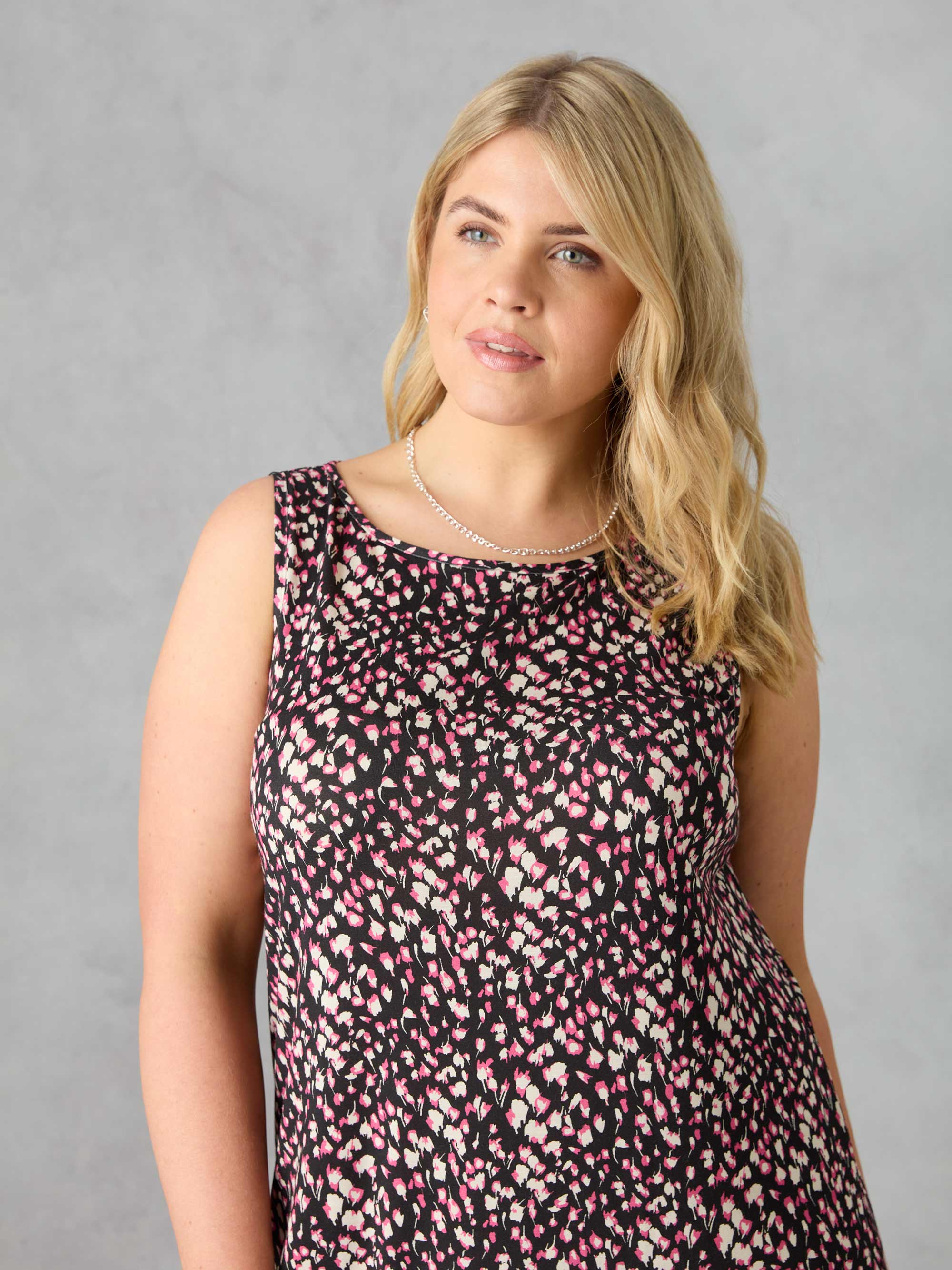 Petite Multi Ditsy Jersey Sleeveless Maxi Dress - Image 4