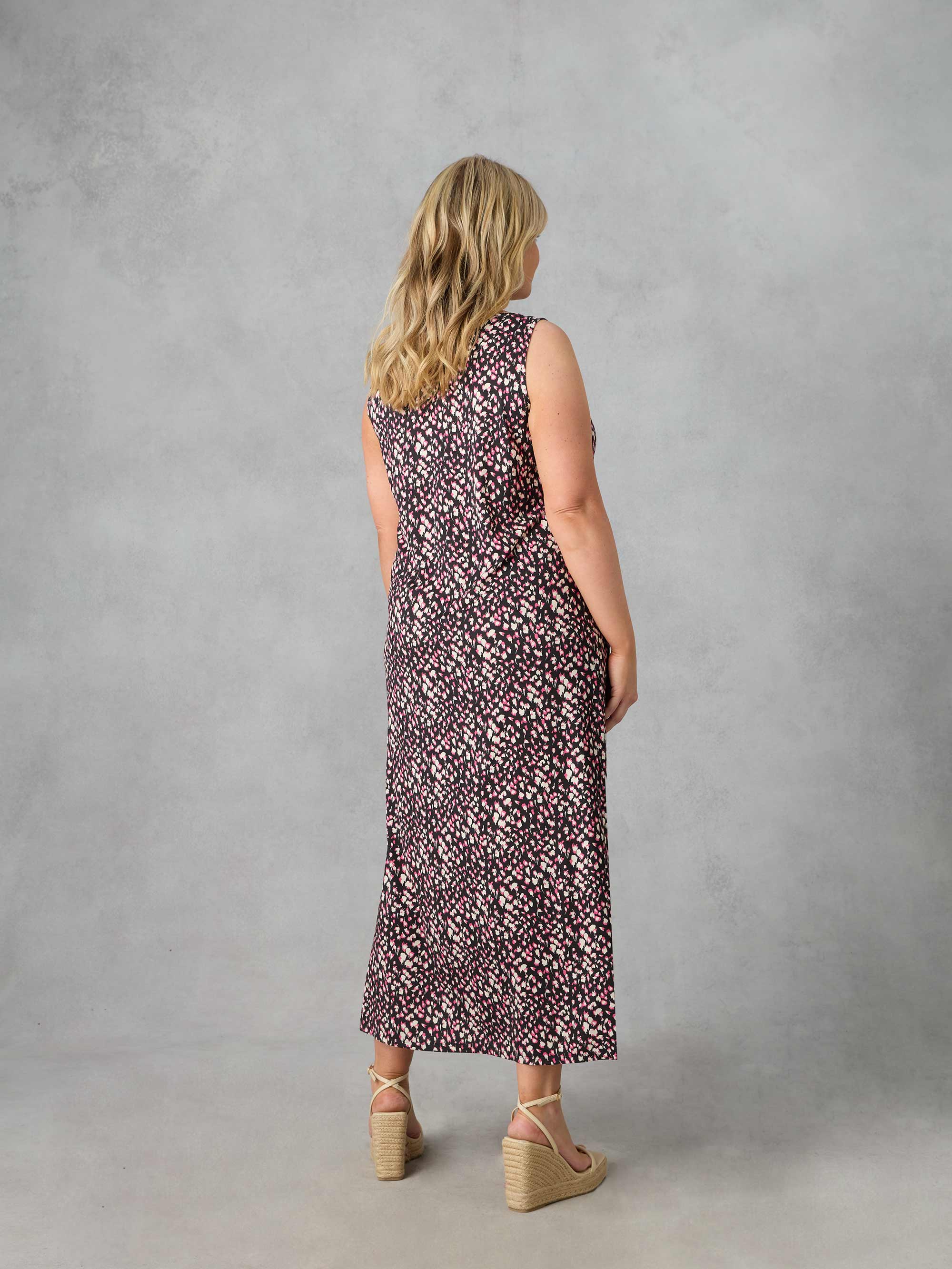 Petite Multi Ditsy Jersey Sleeveless Maxi Dress - Image 5
