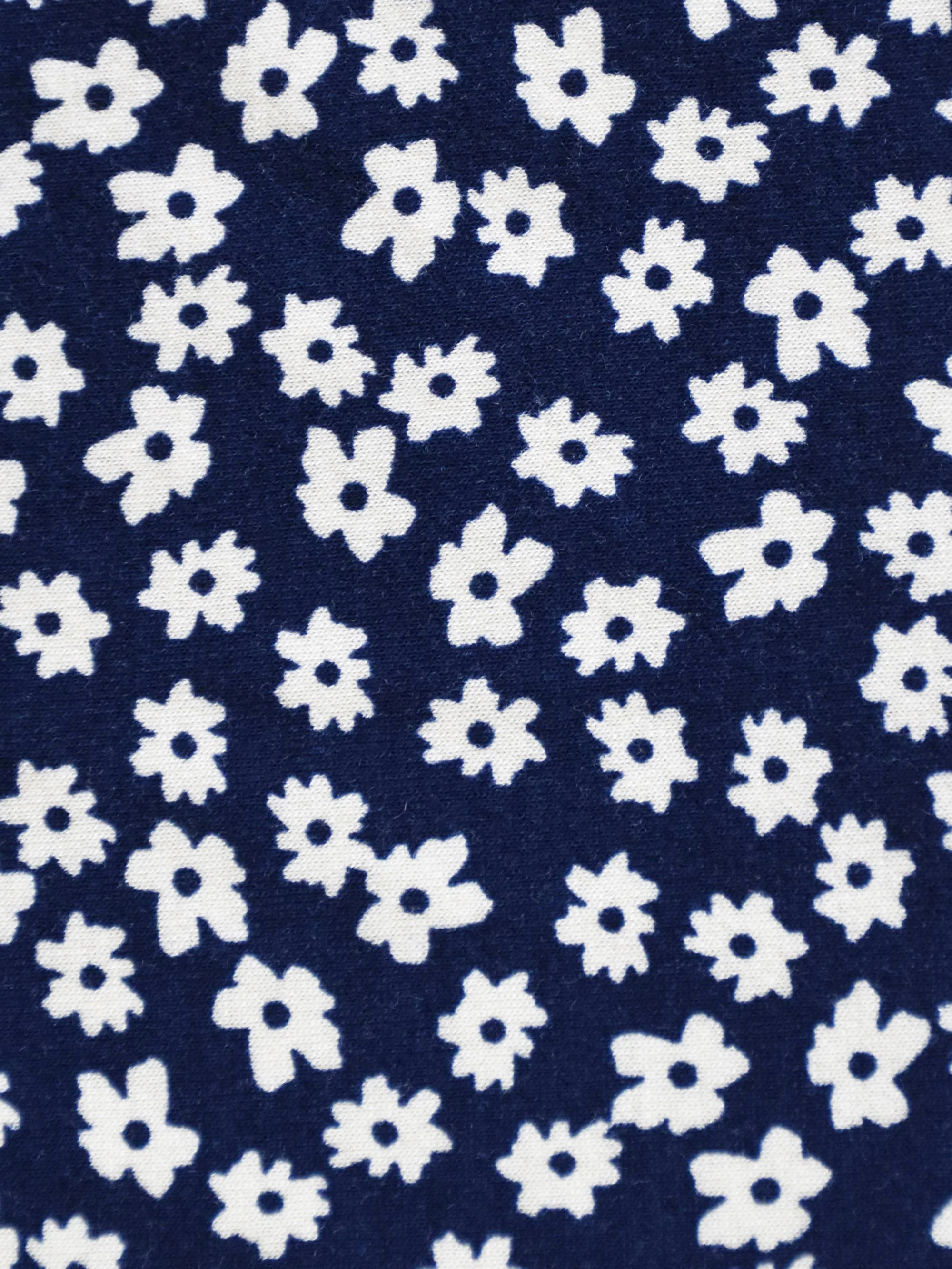 Petite Navy Ditsy Print Jersey Wrap Midi Dress - Image 4