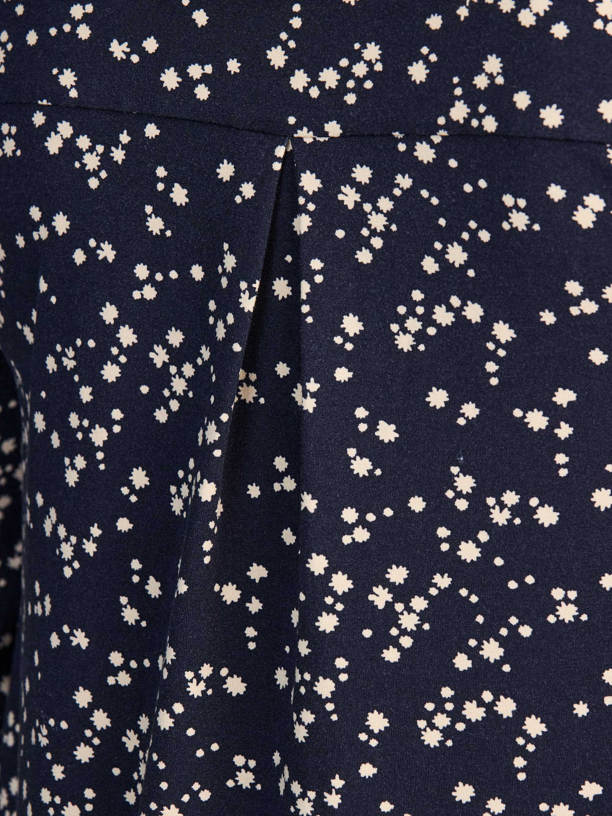 Petite Navy Ditsy Print Nehru Collar Tunic - Image 7