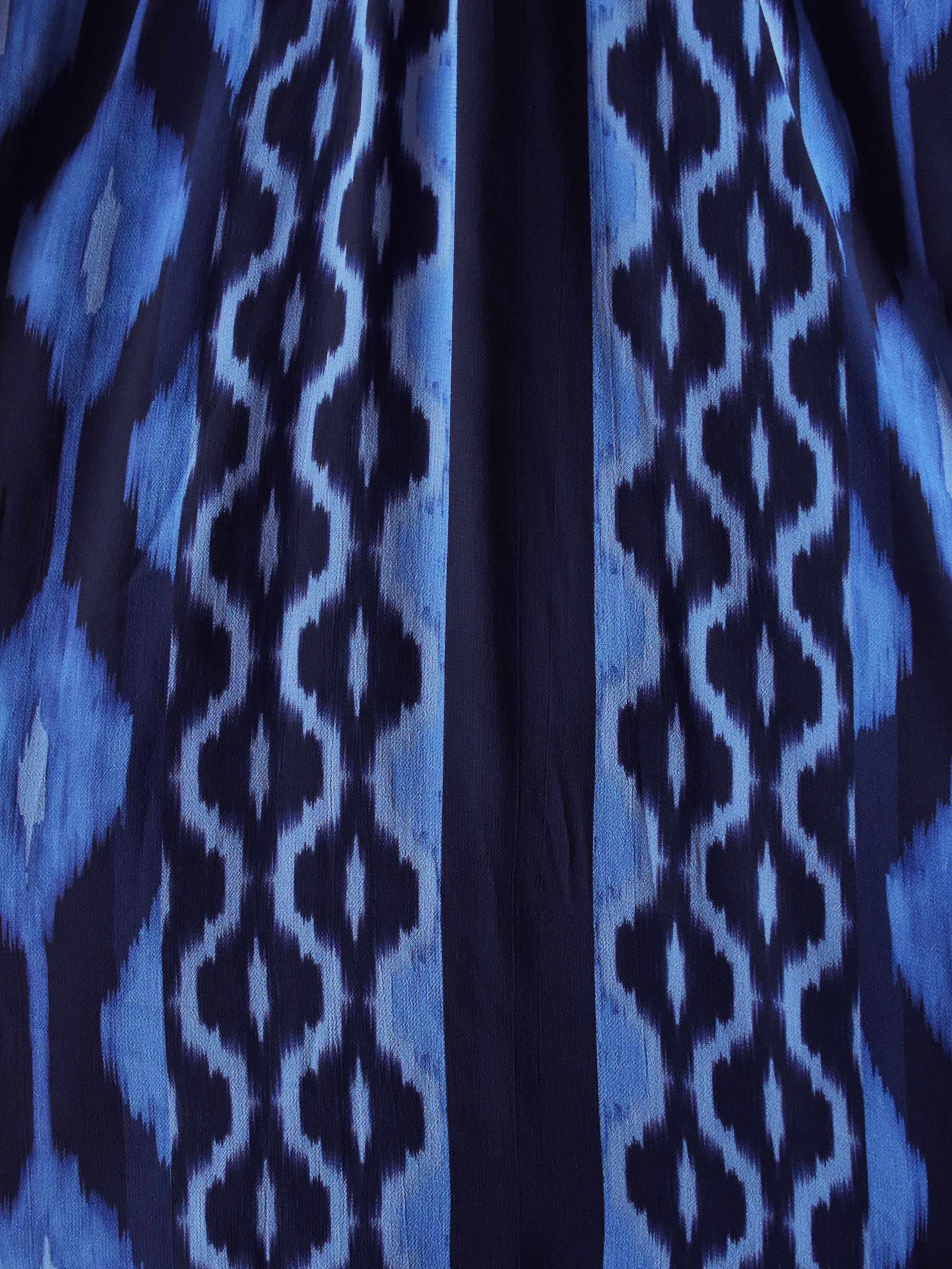 Petite Navy Ikat Print Maxi Kaftan - Image 4