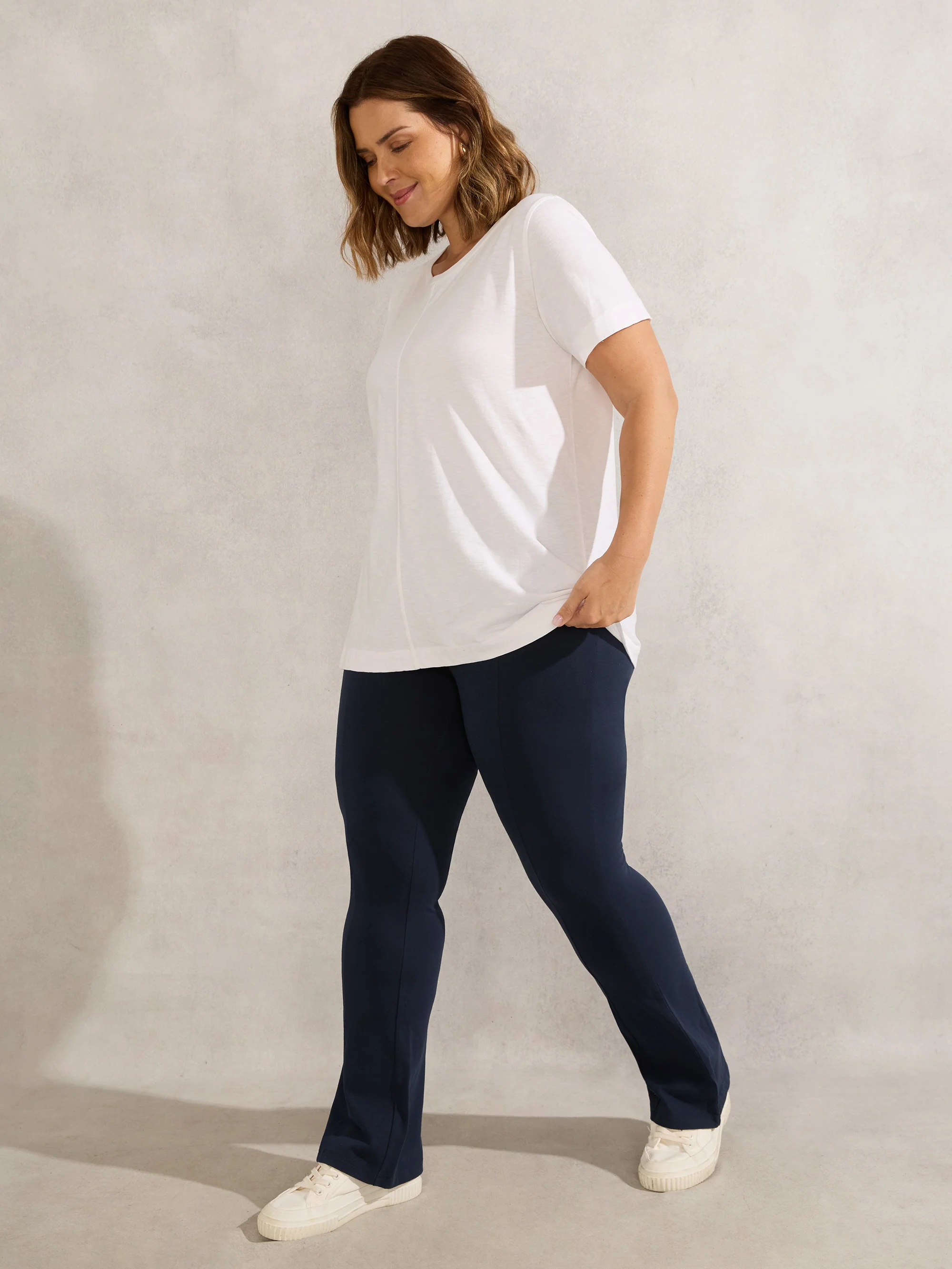 Petite Navy Jersey  Boot Cut Legging - Image 2