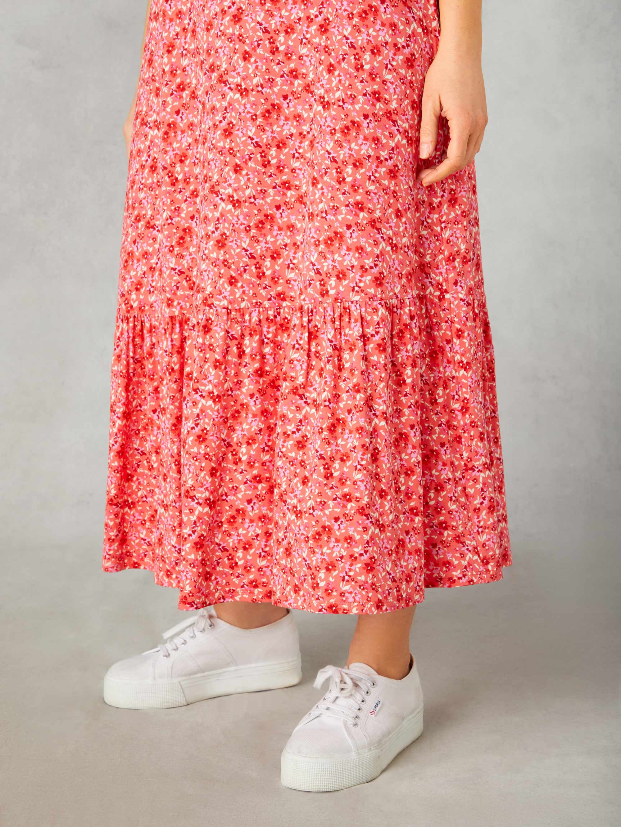 Petite Pink Ditsy Print Jersey Wrap Dress - Image 4