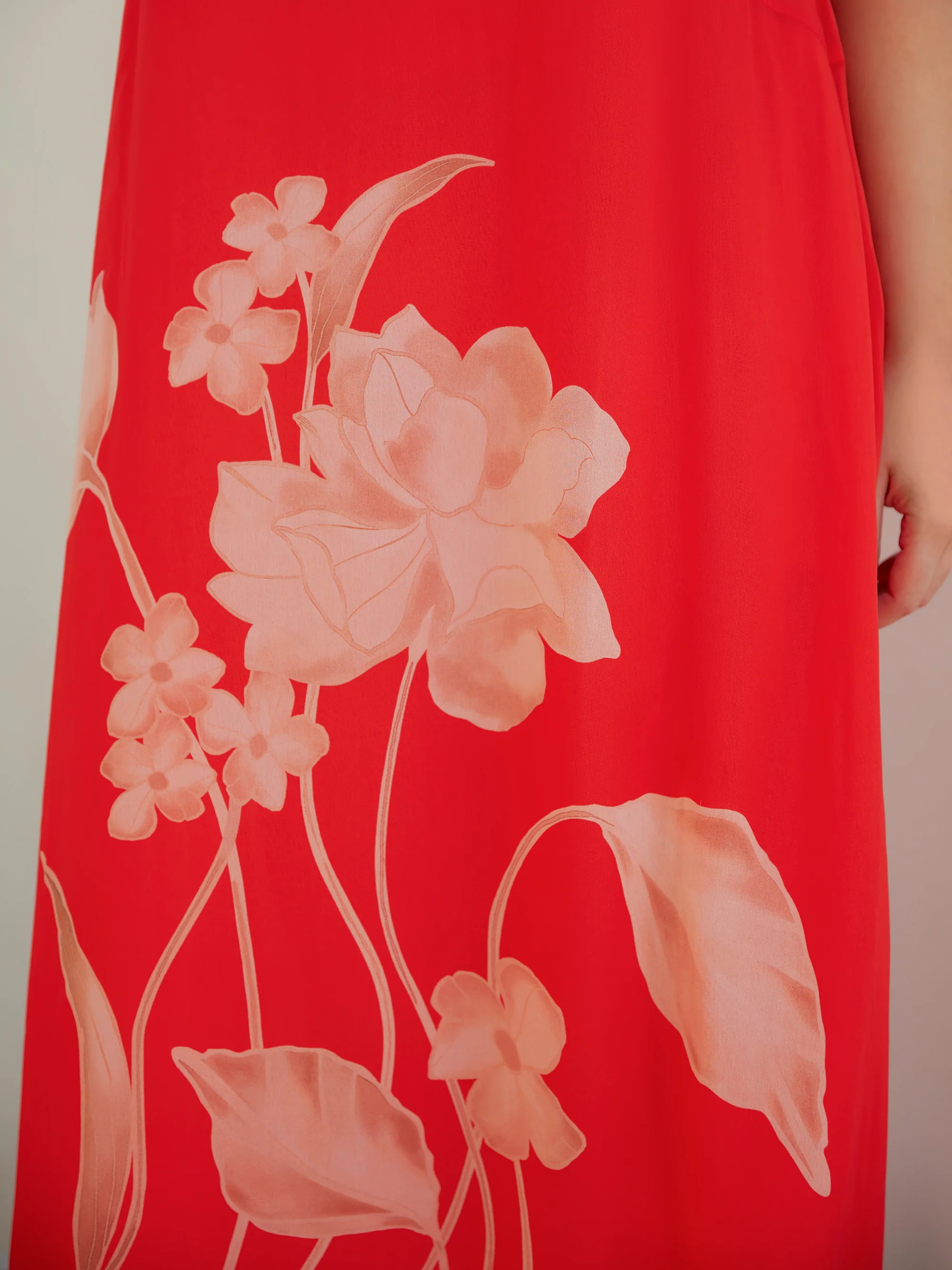 Petite Red Floral Print Sleeveless Maxi Dress - Image 4