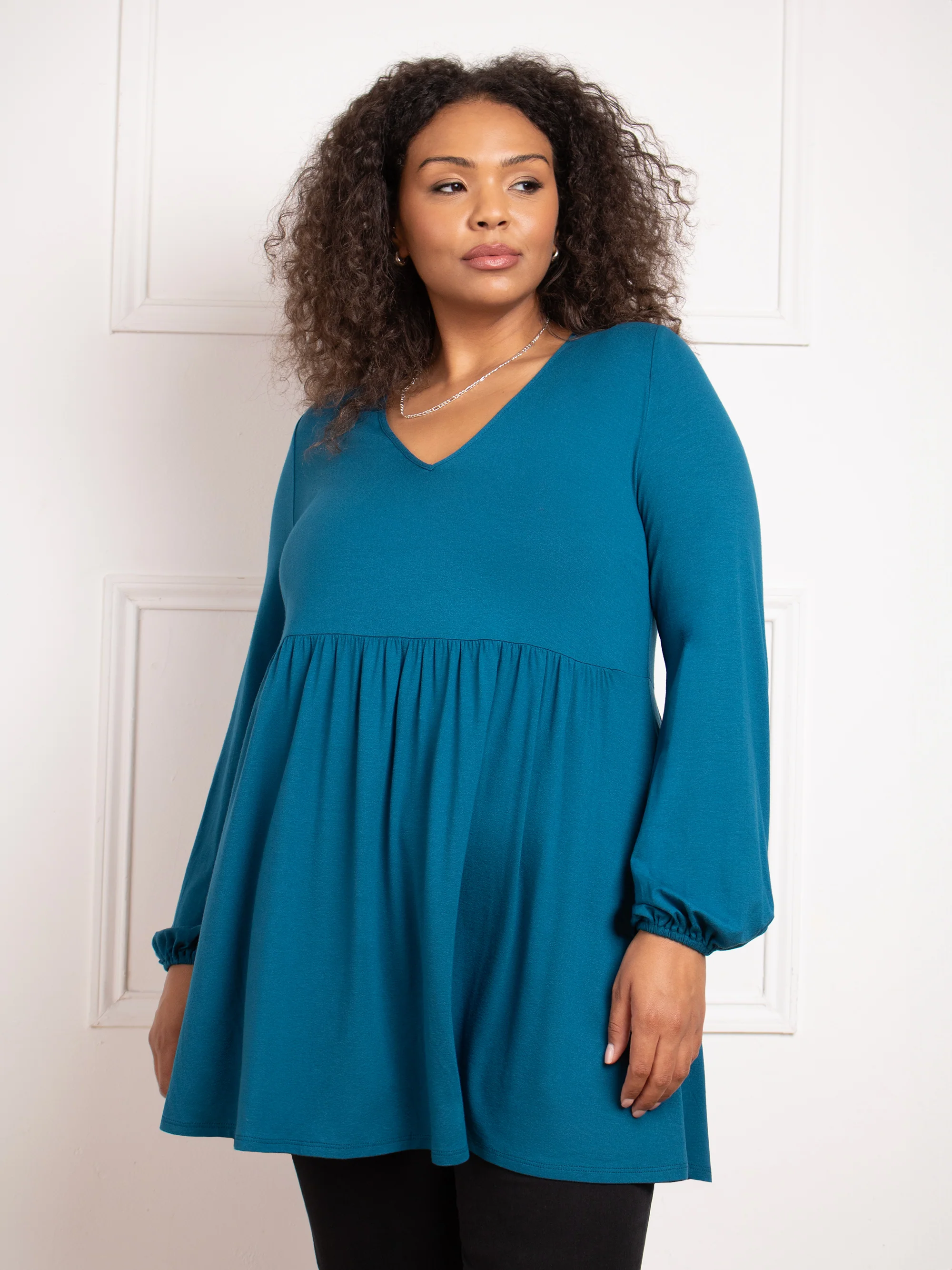 Petrol Smock Style Tunic - Image 2
