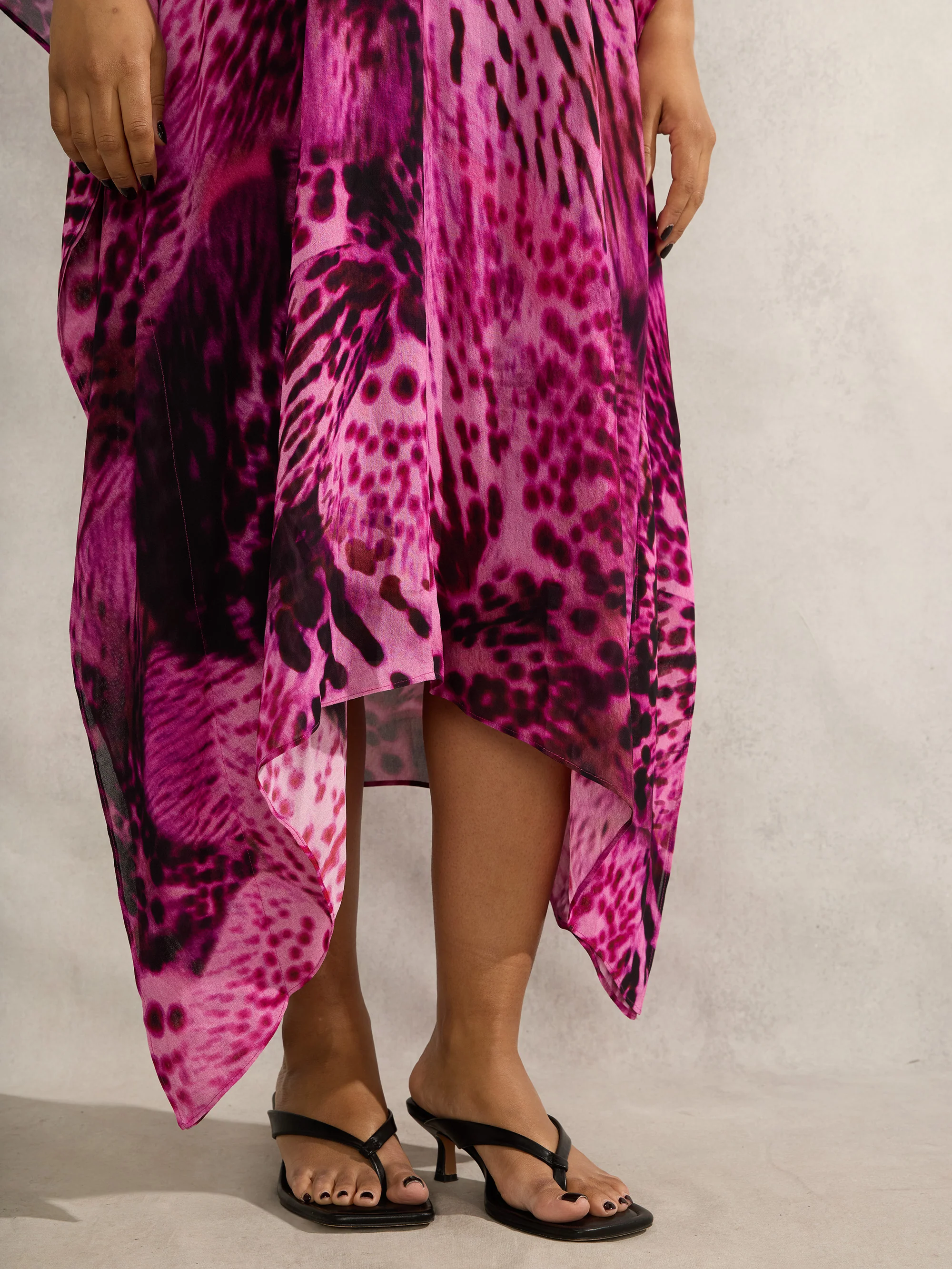 Pink Animal Print Kaftan Dress - Image 3