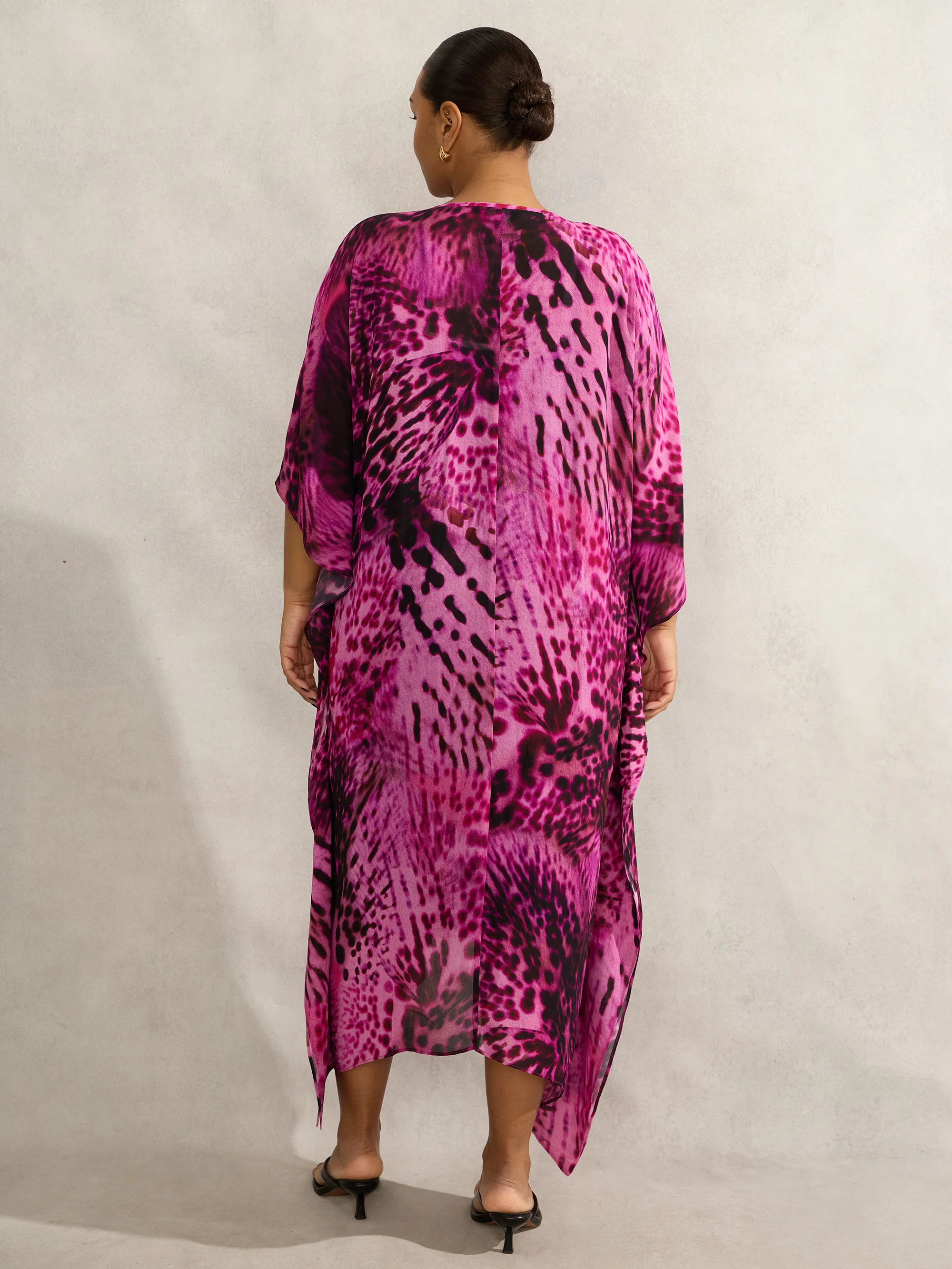 Pink Animal Print Kaftan Dress - Image 6