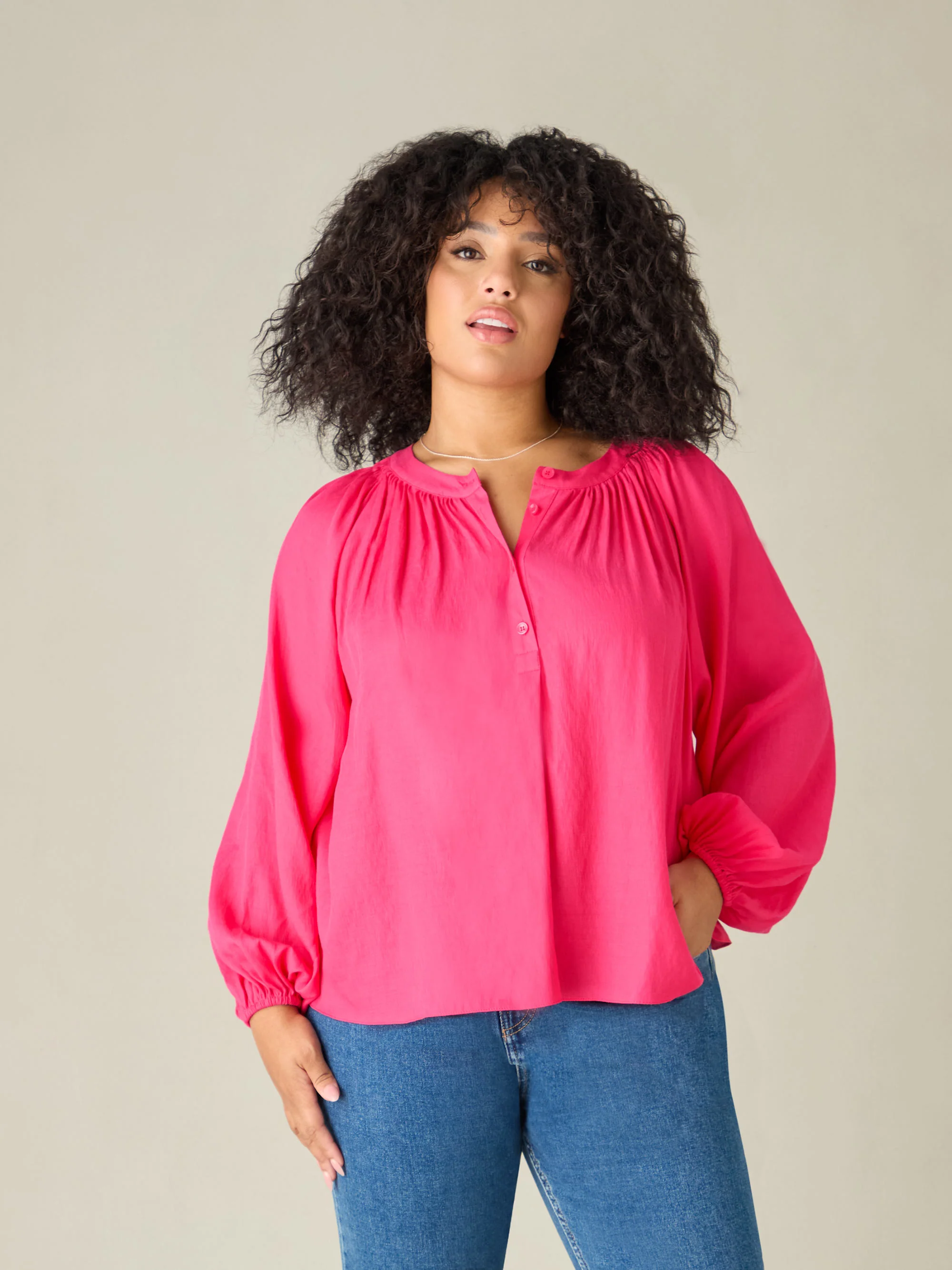 Pink Chambray Blouse - Image 3