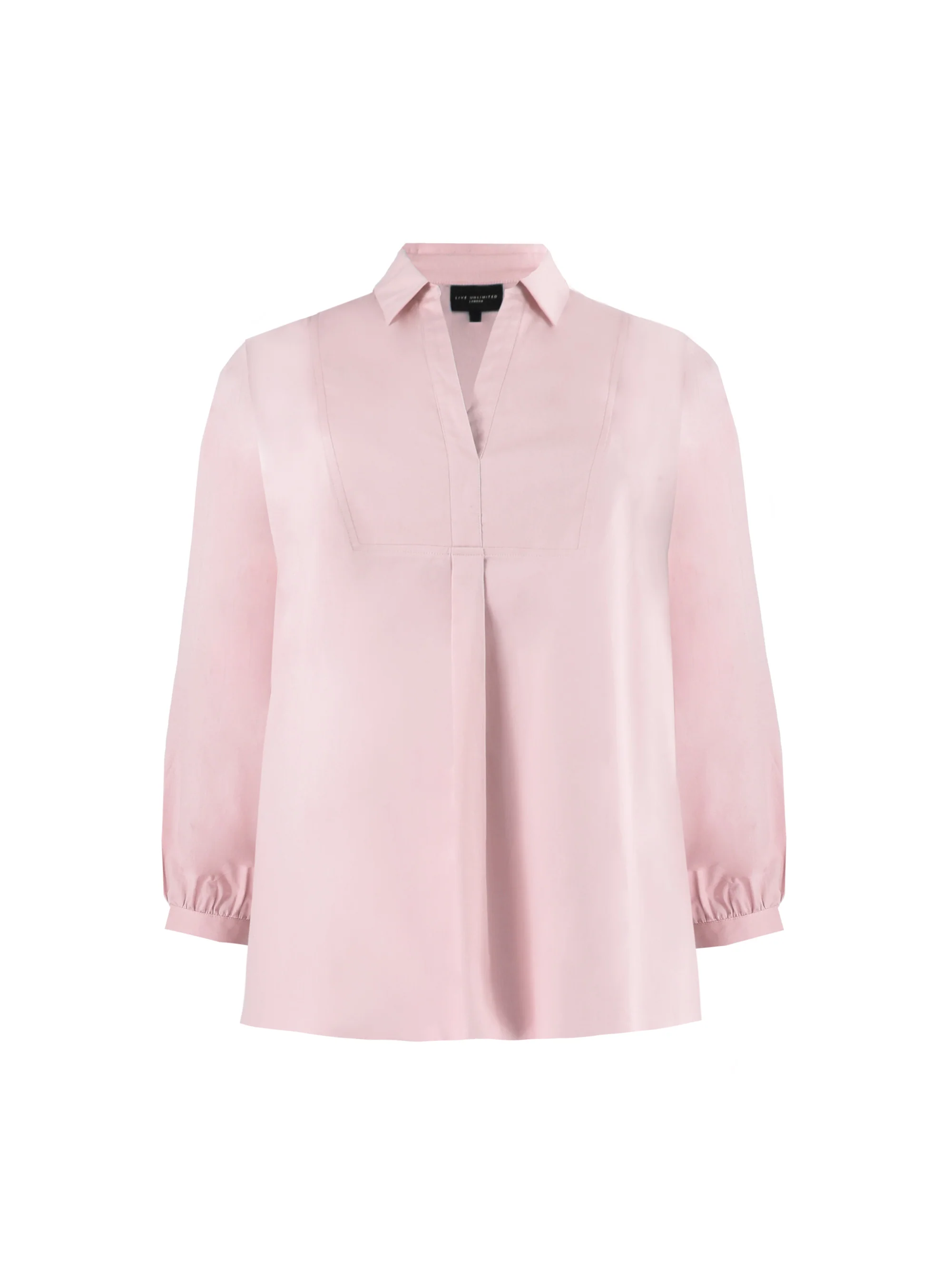 Pink Cotton Poplin Shirt With Yoke - Image 4