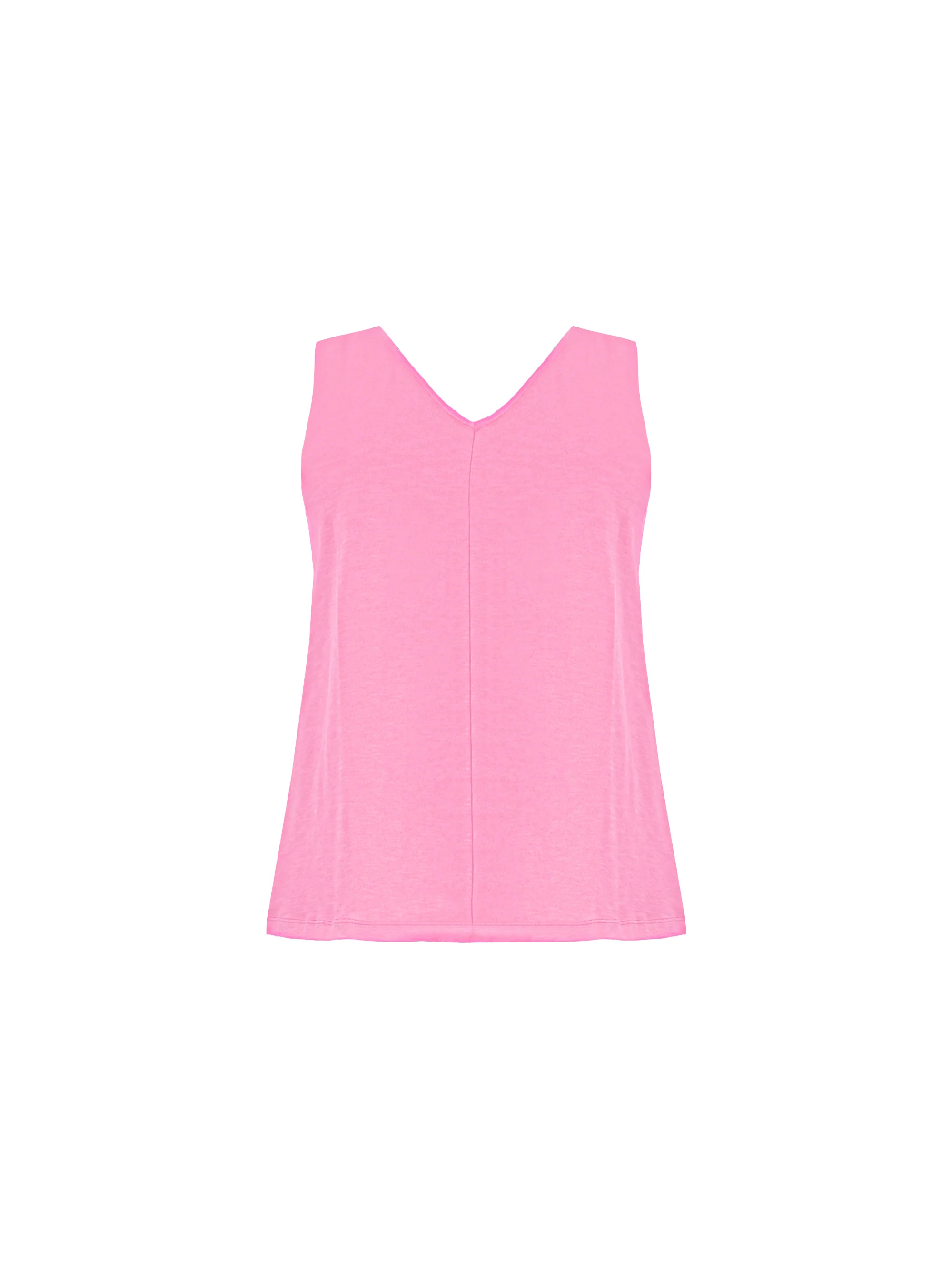 Pink Cotton Slub V-Neck Vest Top - Image 5