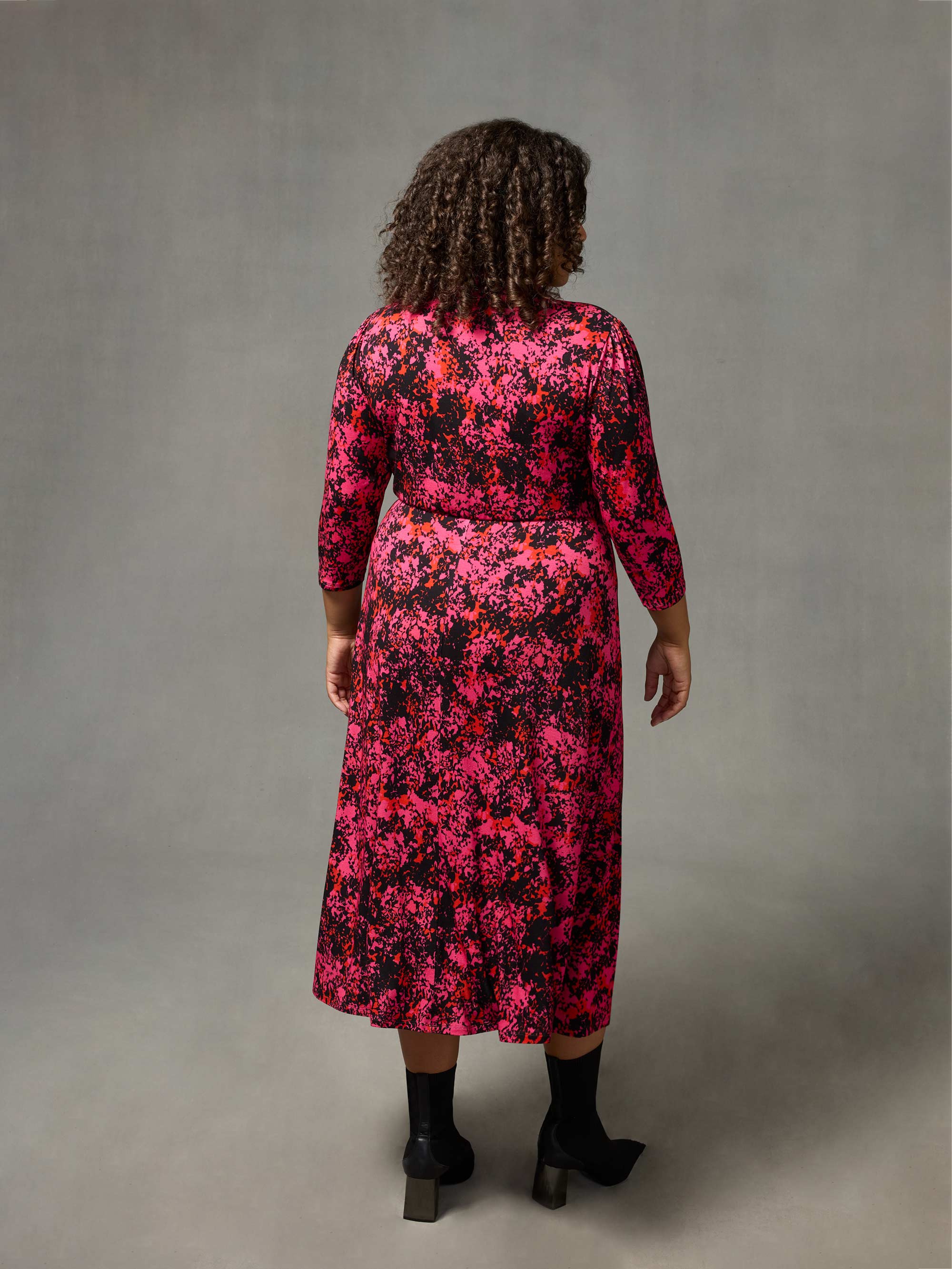 Pink Floral Print Jersey Empire Seam Shirt Dress - Image 5