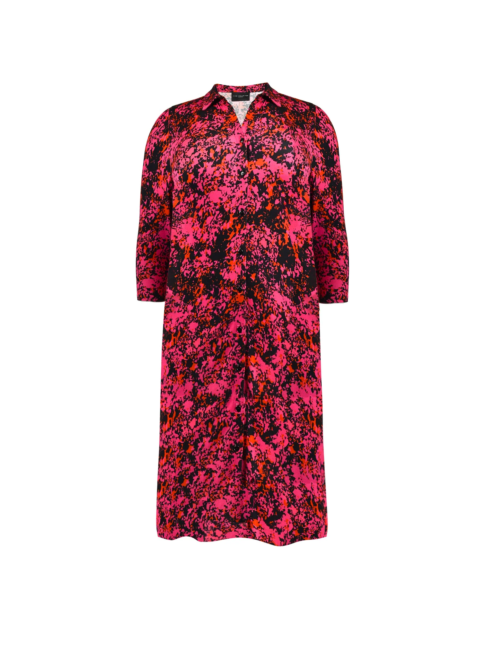 Pink Floral Print Jersey Empire Seam Shirt Dress - Image 6