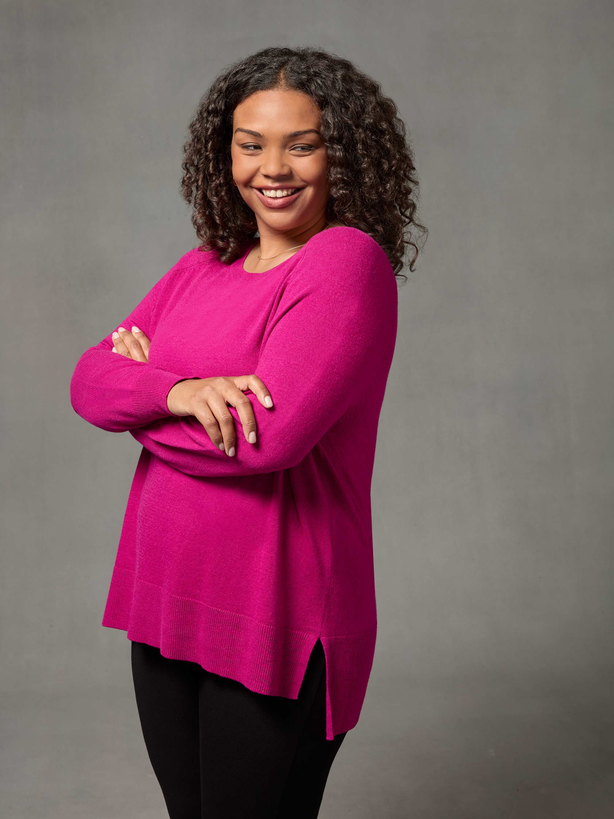 Pink Scoop Neck Jumper - Image 2