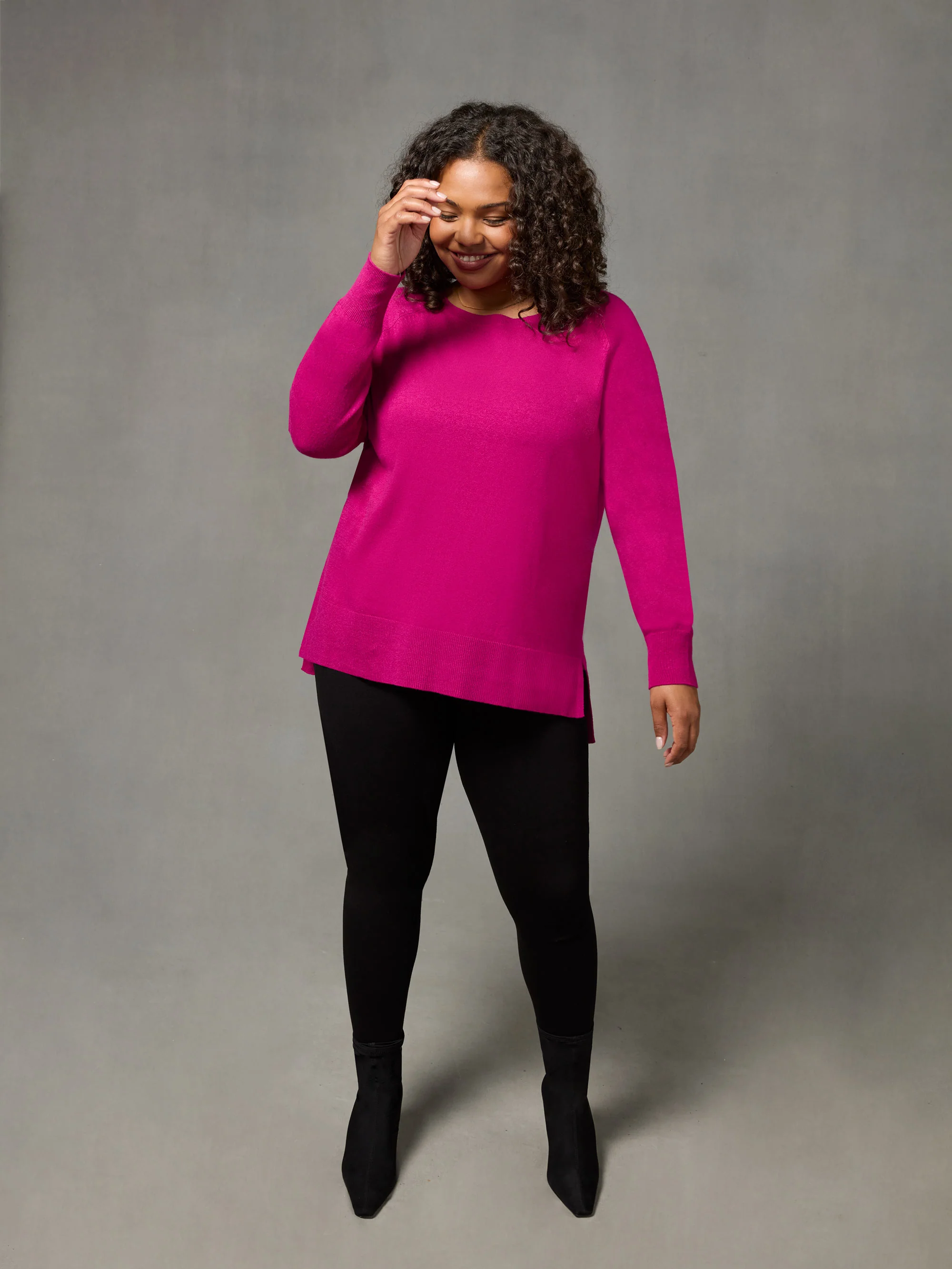 Pink Scoop Neck Jumper - Image 3