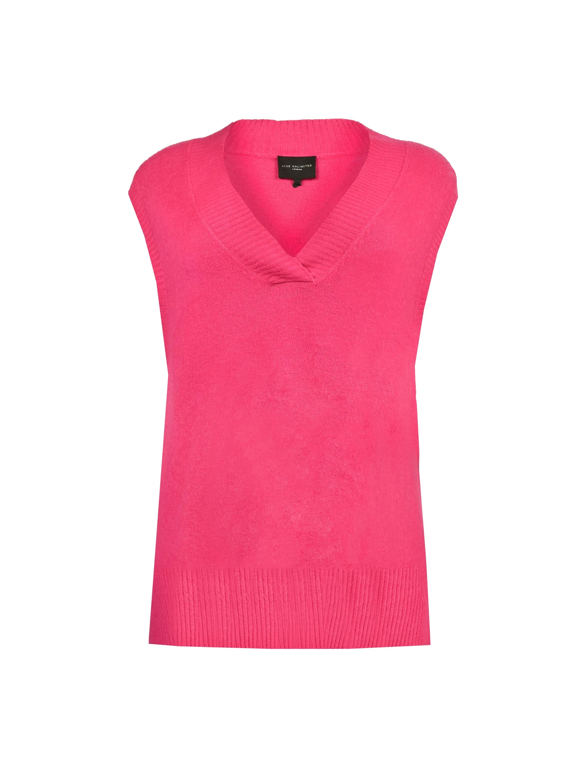 Pink V-Neck Knitted Vest - Image 5