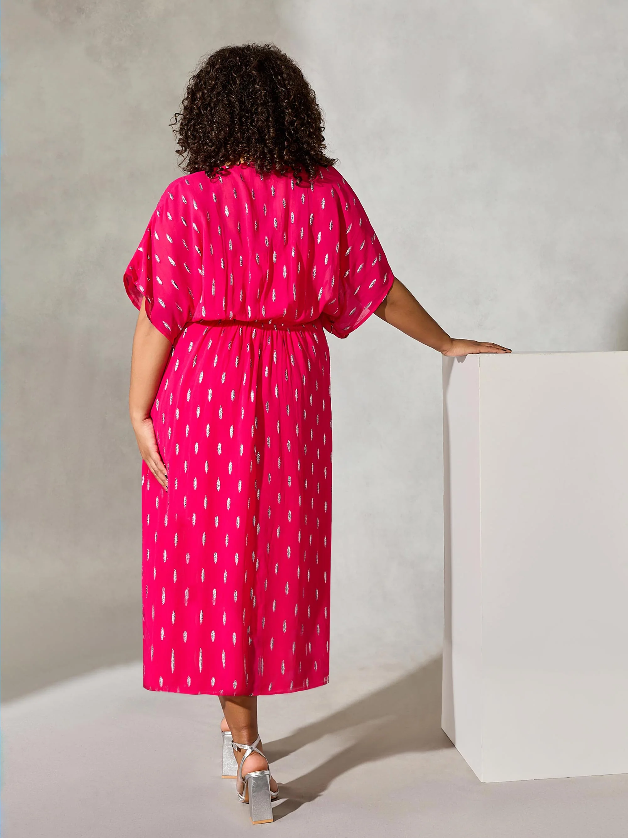 Pink Lurex Midaxi Dress - Image 5