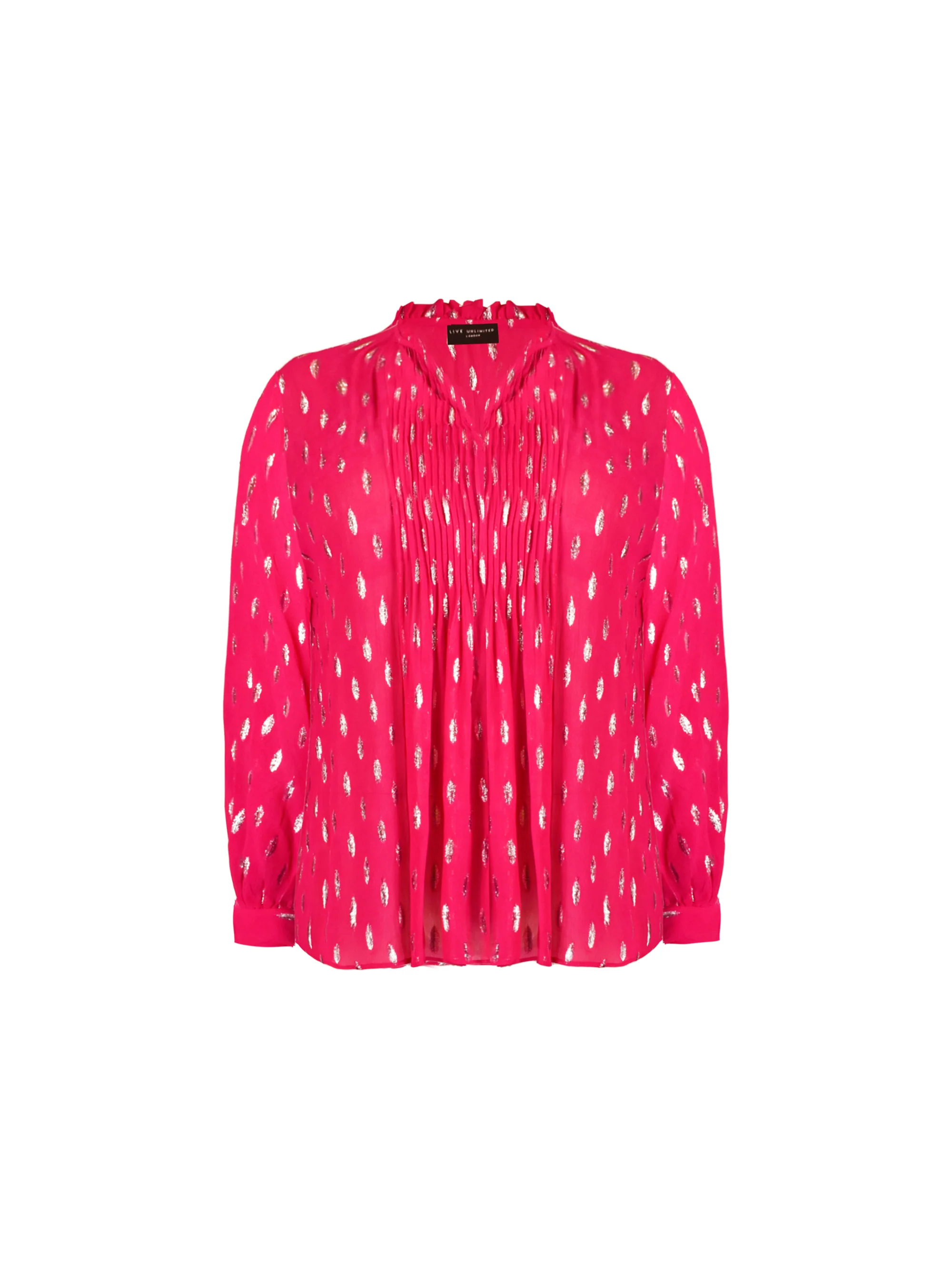Pink Lurex Pintuck Blouse - Image 4