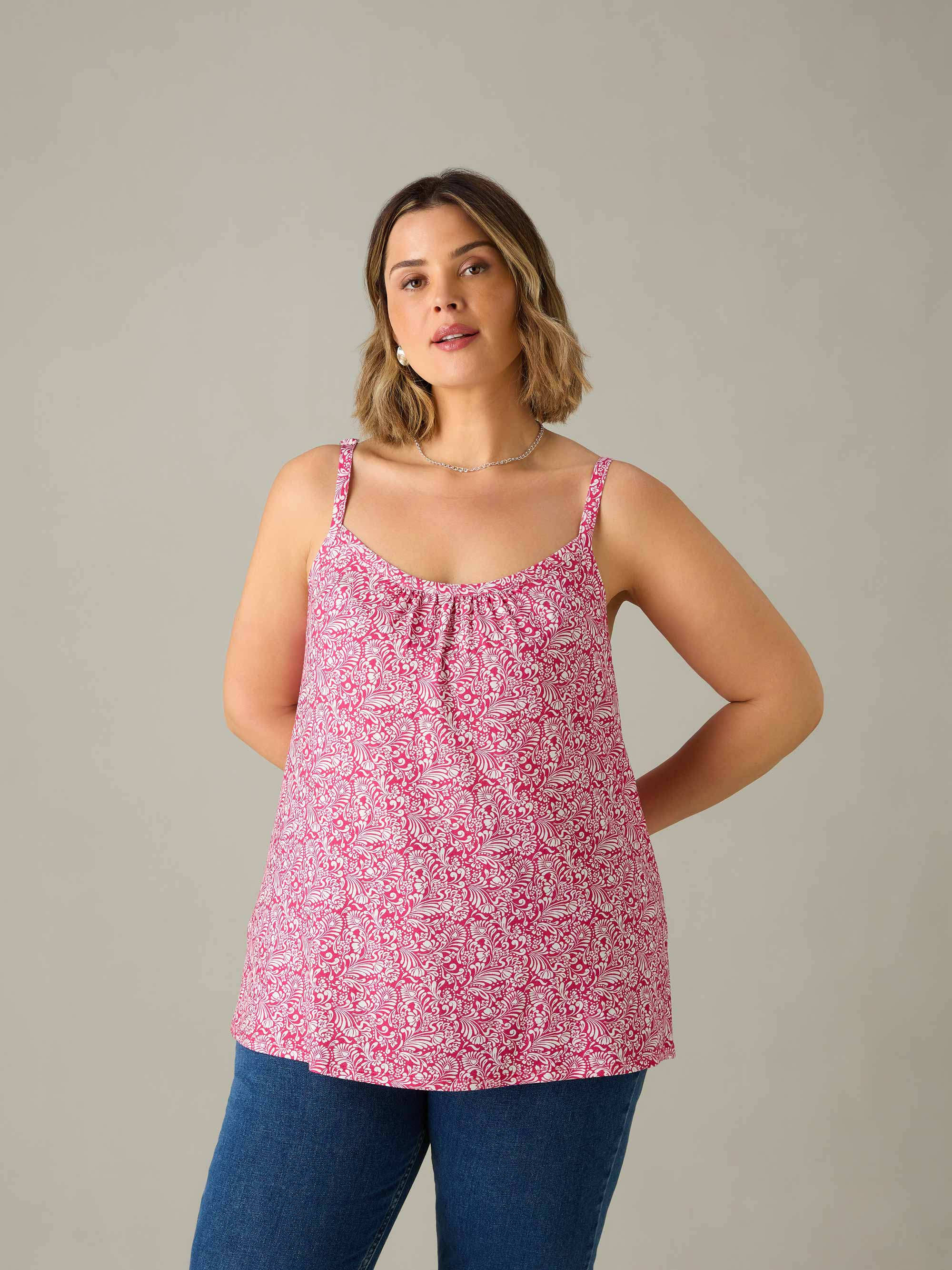 Pink Paisley Jersey Cami - Image 3